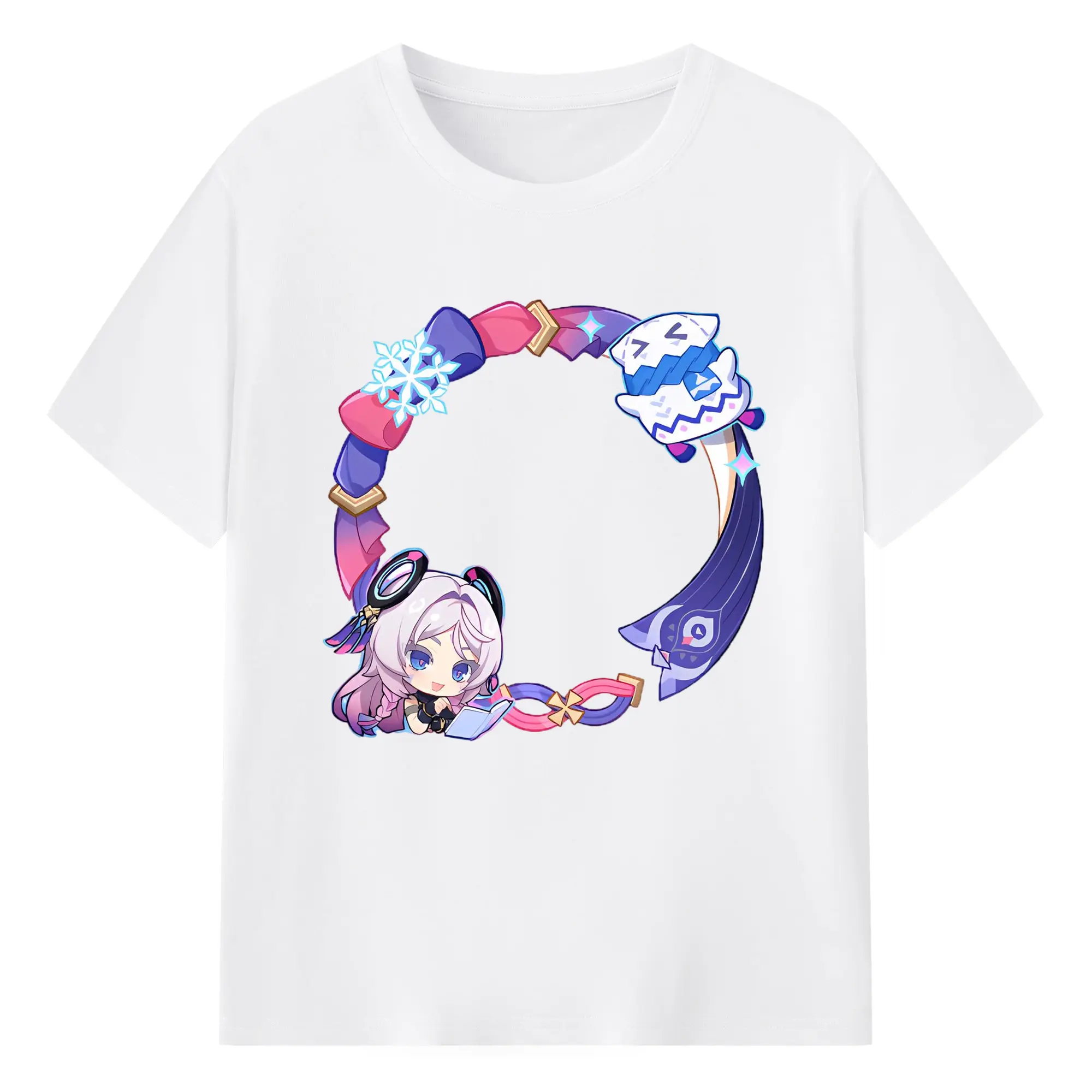 Genshin ナタシトラリ - 綿100％ 半袖Tシャツ ・ フロントプリント ・ 快適 通気性 ・ 日常使い 散歩 スポーツ用