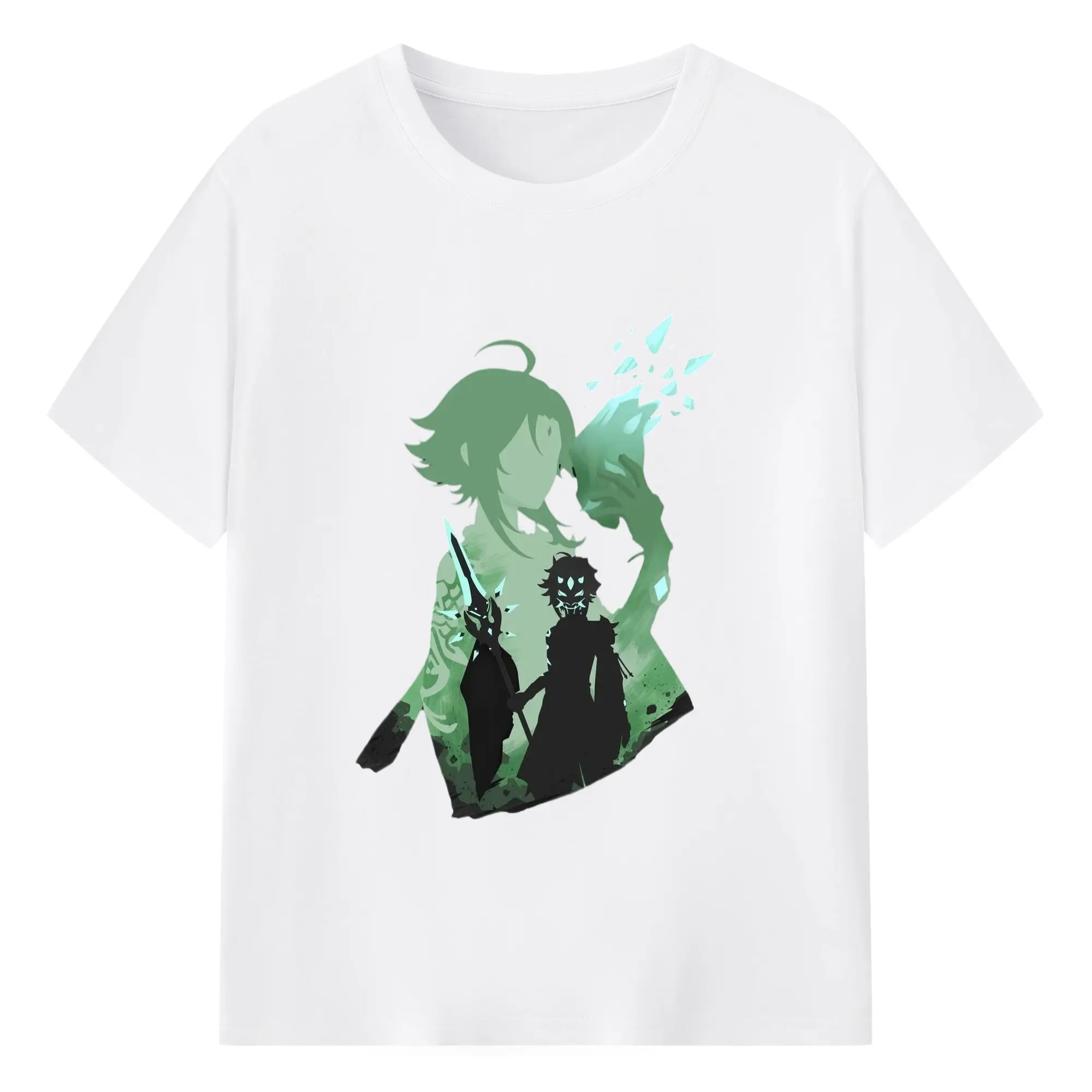 Genshin リーユエ ショウ（魈） - 綿100％ 半袖Tシャツ ・ フロントプリント ・ 快適 通気性 ・ 日常使い 散歩 スポーツ用