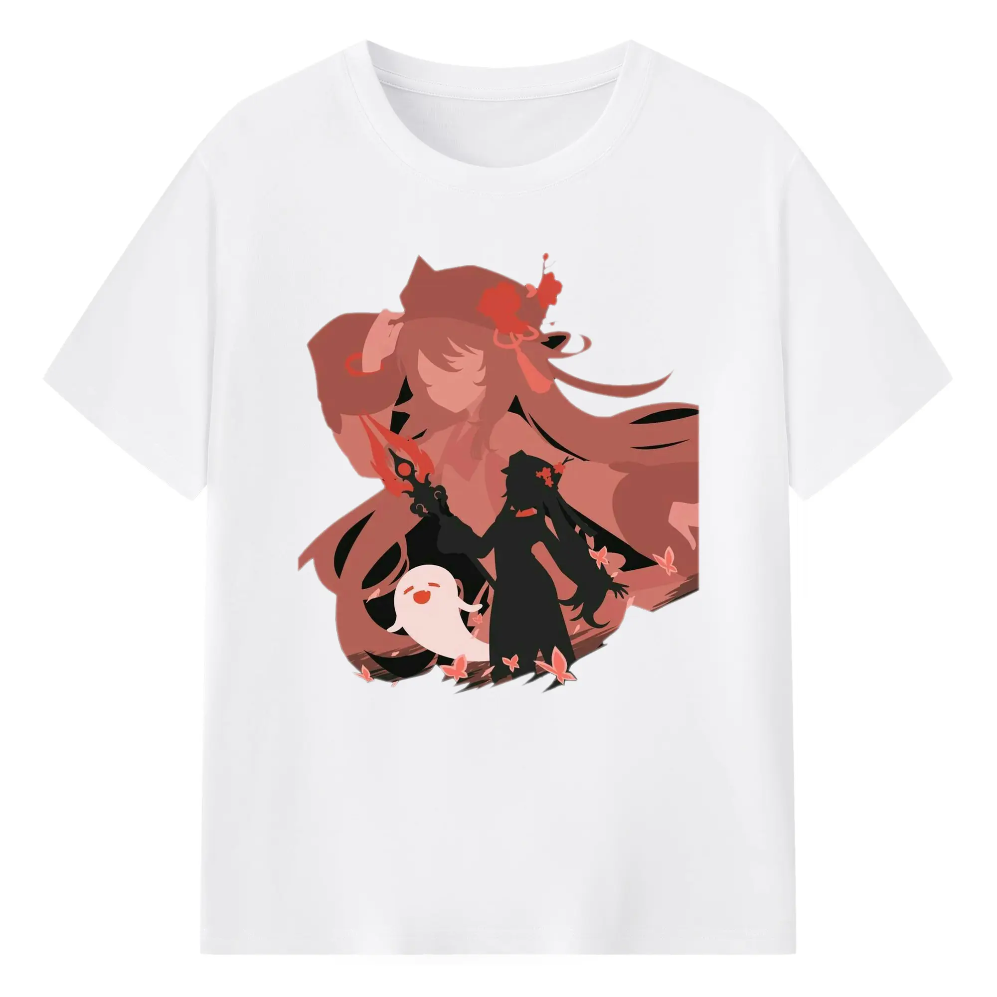 Genshin リーユエ リーユエ フータオ - 綿100％ 半袖Tシャツ ・ フロントプリント ・ 快適 通気性 ・ 日常使い 散歩 スポーツ用