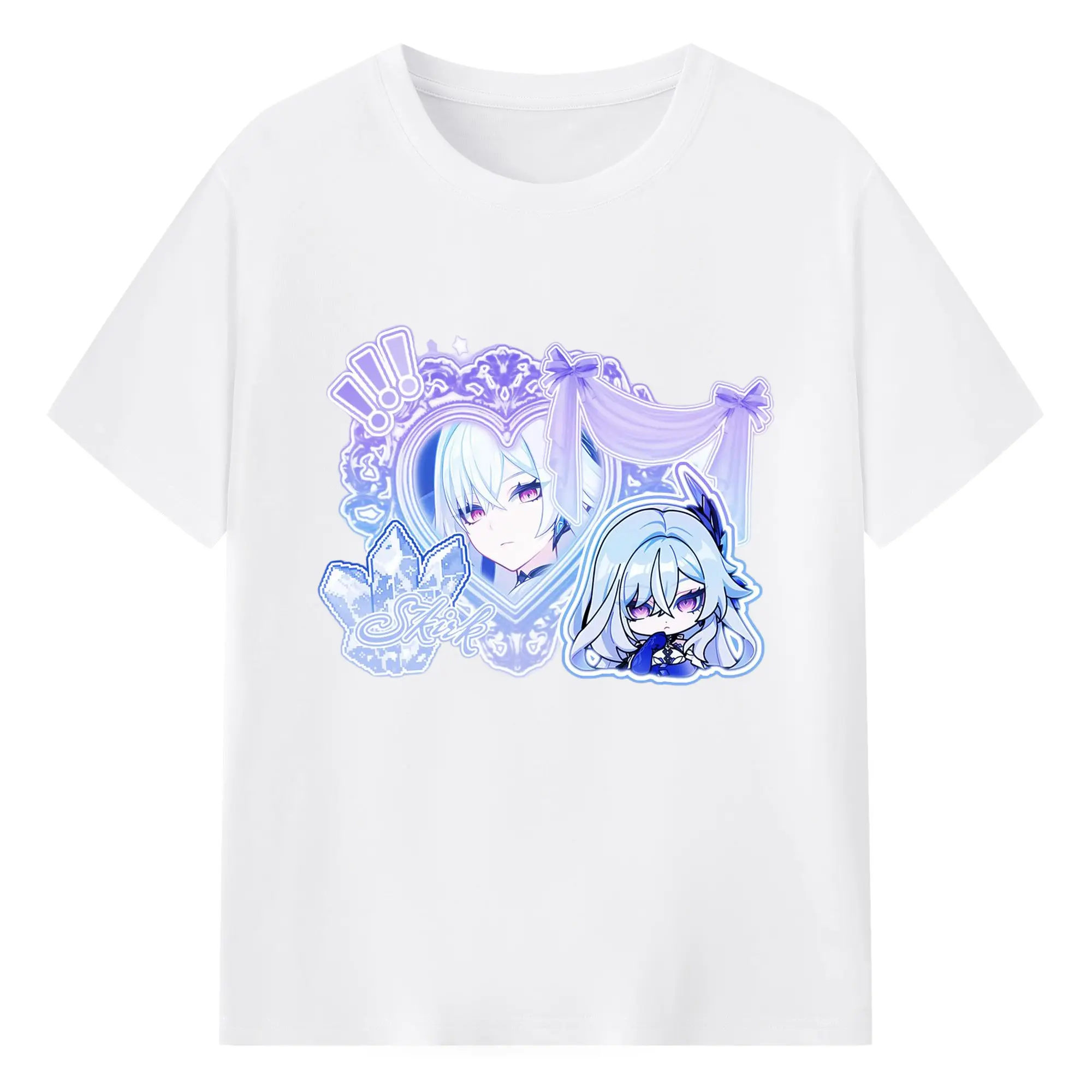 Genshinタルタリヤの師匠 スカーク - 綿100％ 半袖Tシャツ ・ フロントプリント ・ 快適 通気性 ・ 日常使い 散歩 スポーツ用