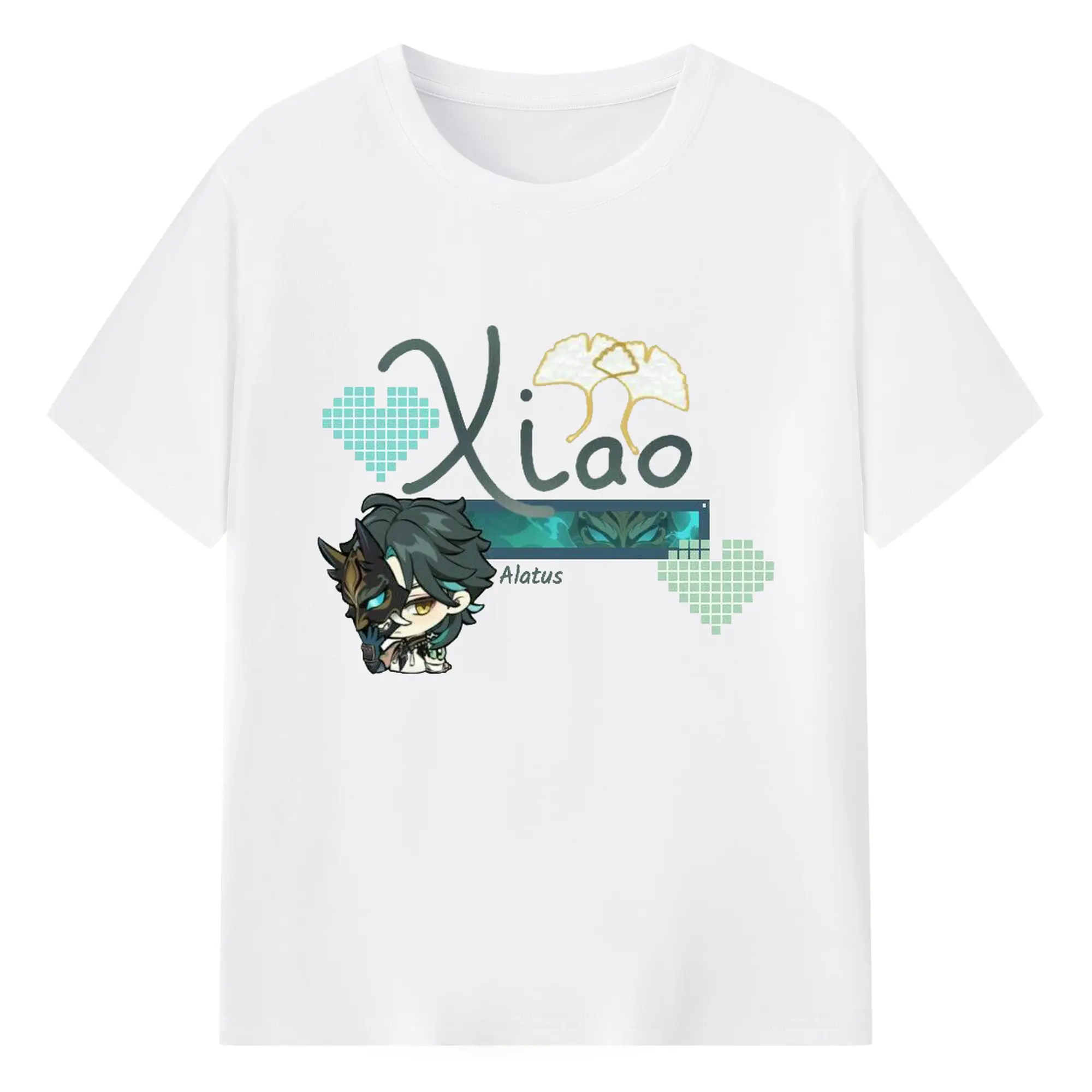 Genshin 璃月 xiao リーユエ ショウ（魈） - 綿100％ 半袖Tシャツ ・ フロントプリント ・ 快適 通気性 ・ 日常使い 散歩 スポーツ用