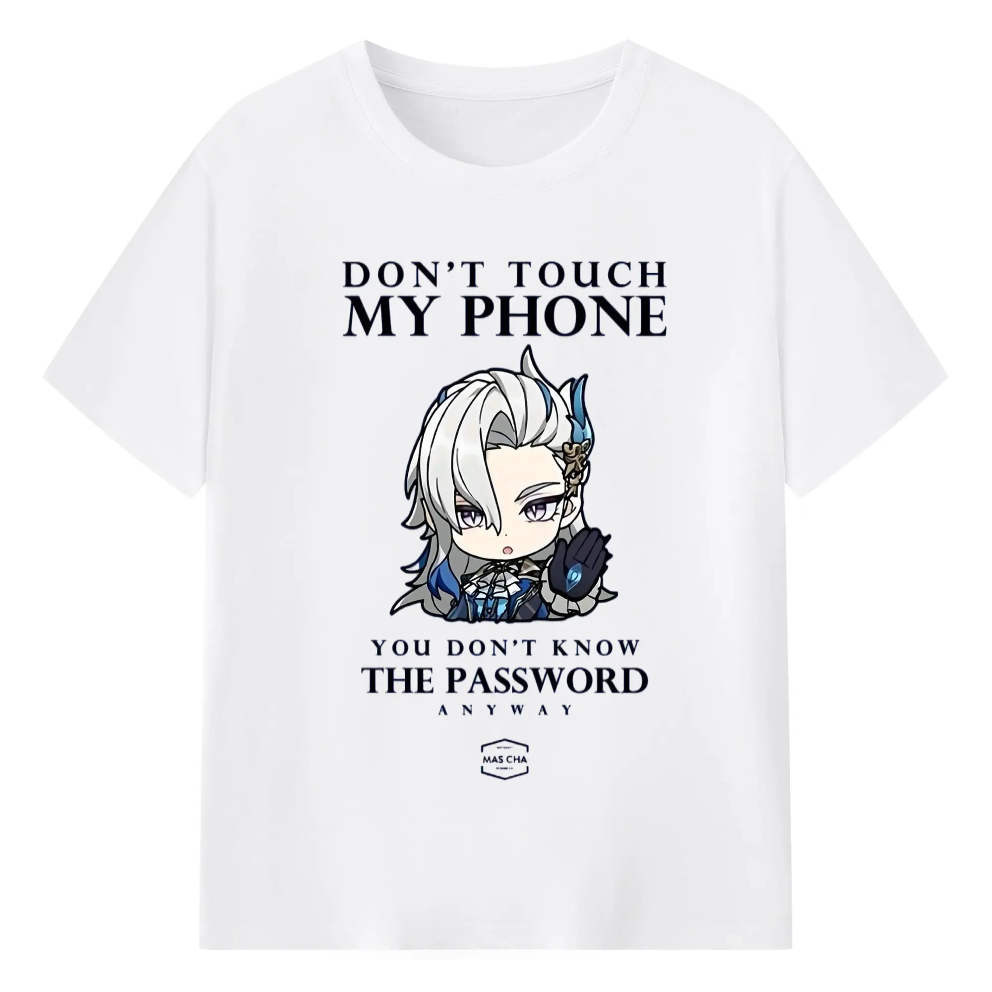 Genshin フォンテーヌネウヴィレット - 綿100％ 半袖Tシャツ ・ フロントプリント ・ 快適 通気性 ・ 日常使い 散歩 スポーツ用