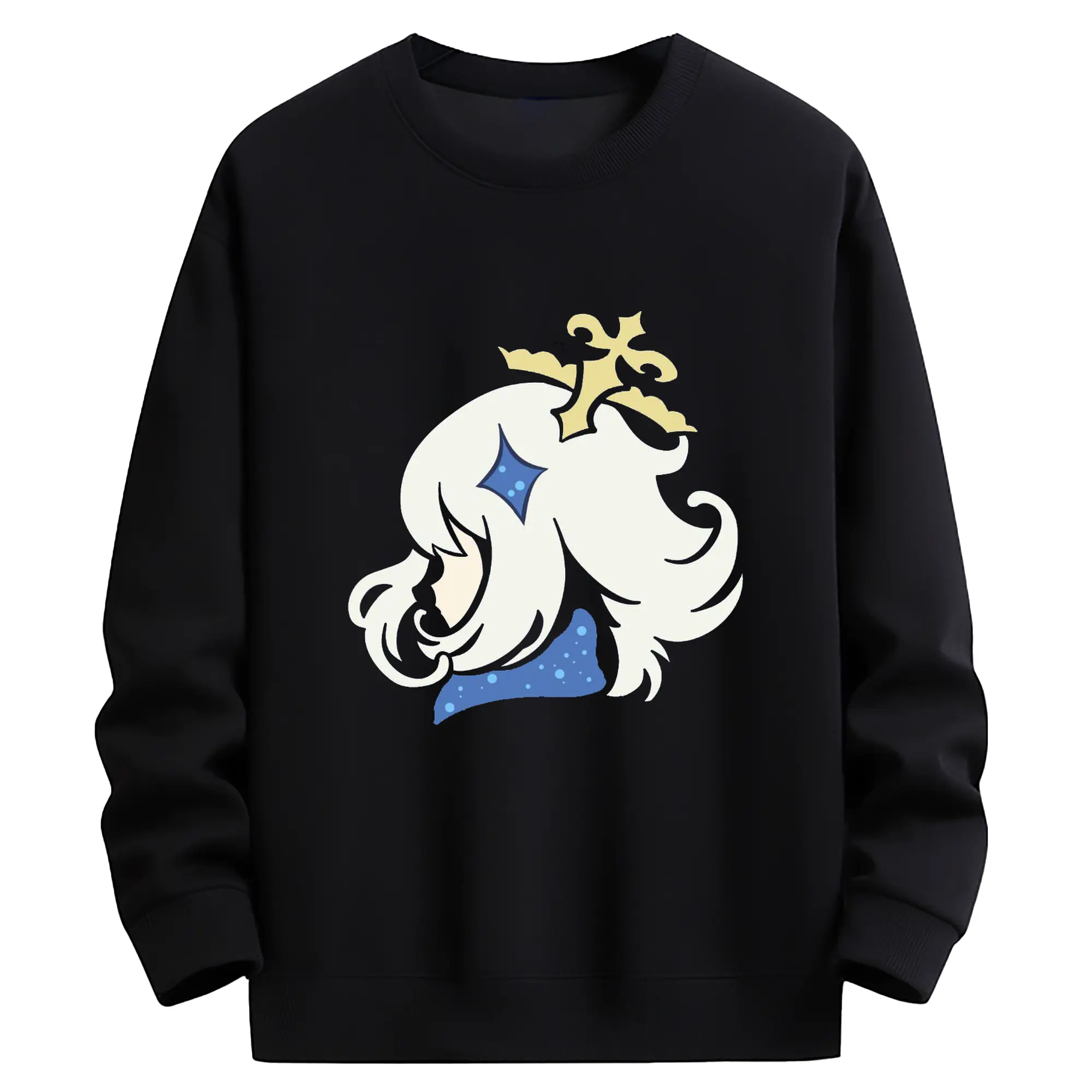Genshin パイモン - 高品質 クルーネック スウェット ・ コットン59％ ポリエステル41％ ・ ユニセックス 長袖 トレーナー ・ カジュアル デイリー スポーツ 散歩用
