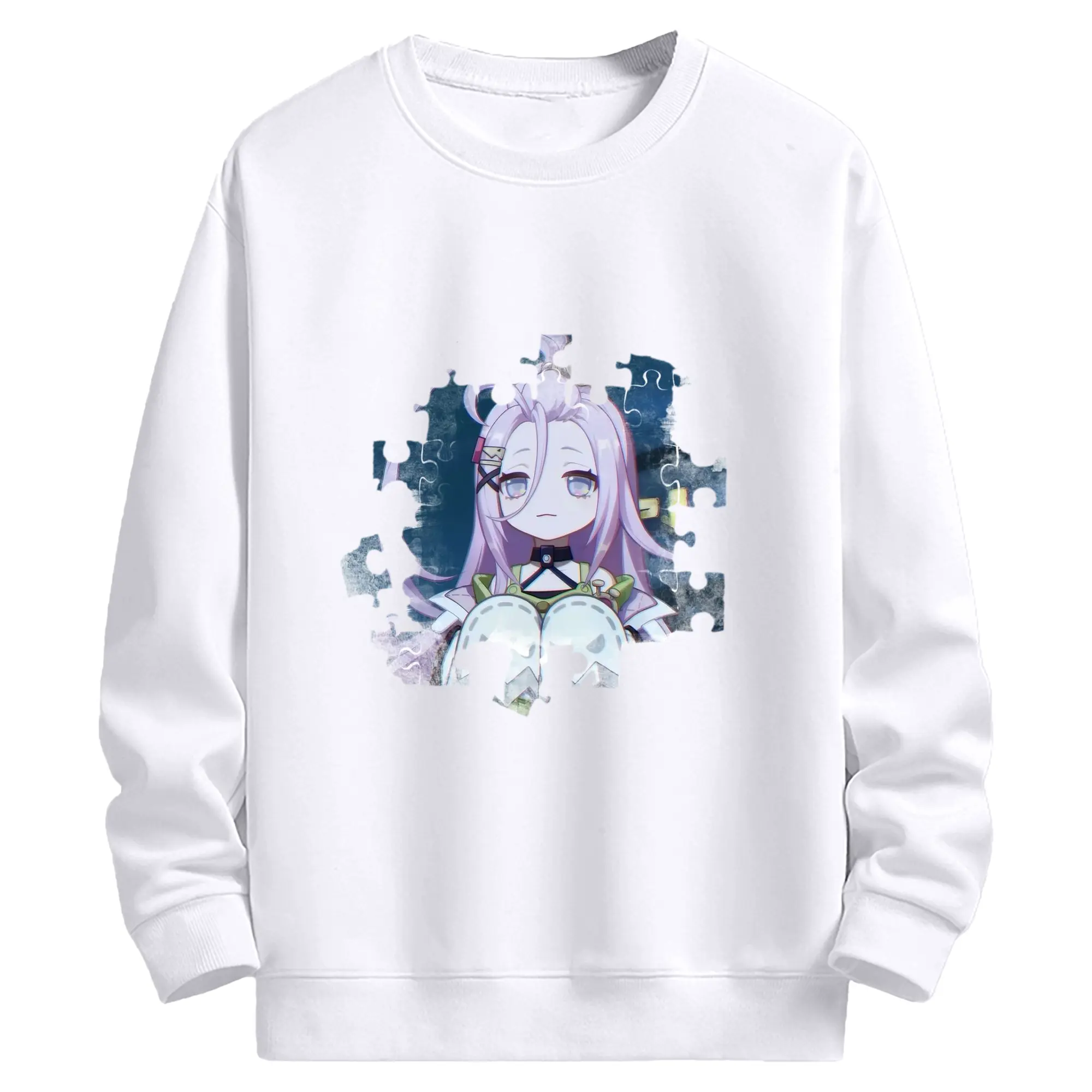 Genshin  ナド・クライ アイノ - 高品質 クルーネック スウェット ・ コットン59％ ポリエステル41％ ・ ユニセックス 長袖 トレーナー ・ カジュアル デイリー スポーツ 散歩用