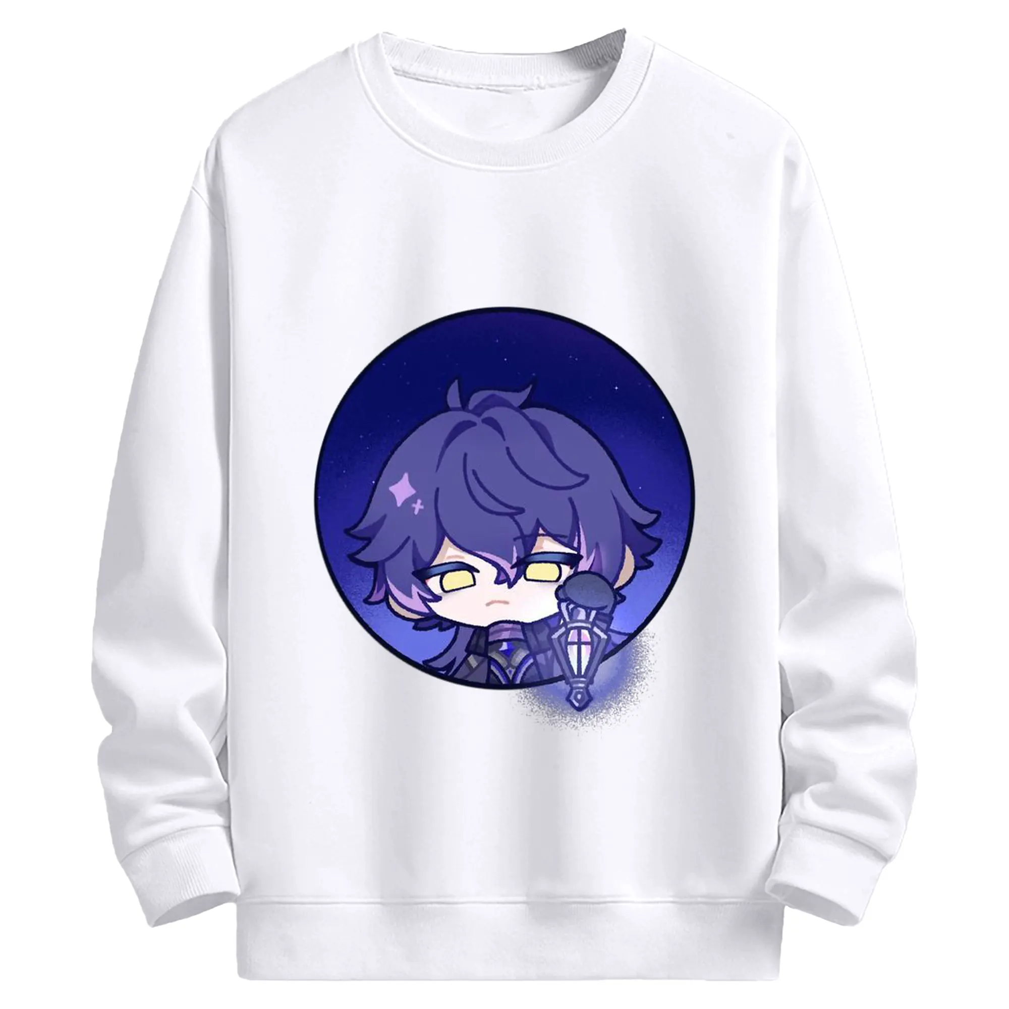 Genshin ナド・クライ フリンズ - 高品質 クルーネック スウェット ・ コットン59％ ポリエステル41％ ・ ユニセックス 長袖 トレーナー ・ カジュアル デイリー スポーツ 散歩用