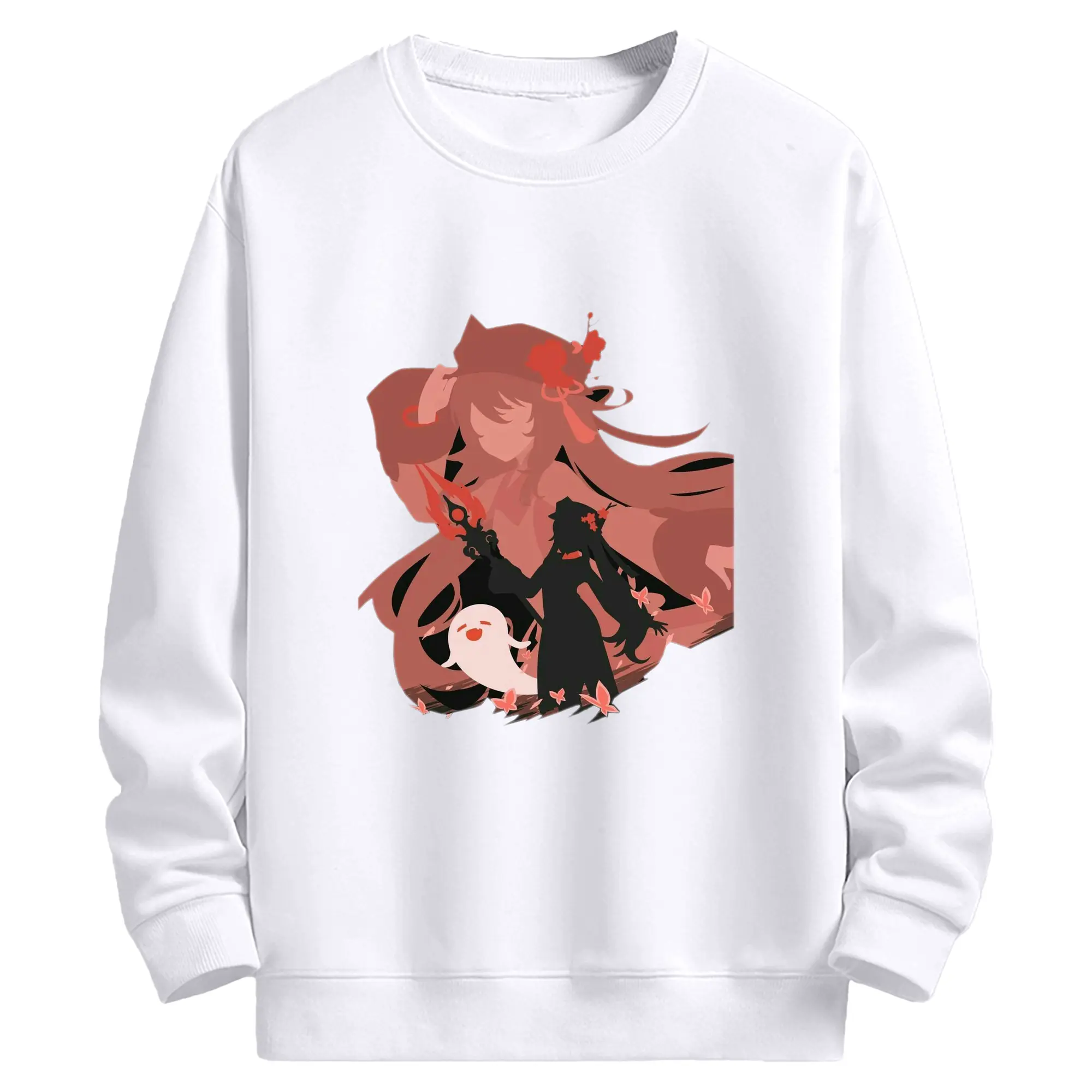 Genshin リーユエ リーユエ フータオ - 高品質 クルーネック スウェット ・ コットン59％ ポリエステル41％ ・ ユニセックス 長袖 トレーナー ・ カジュアル デイリー スポーツ 散歩用