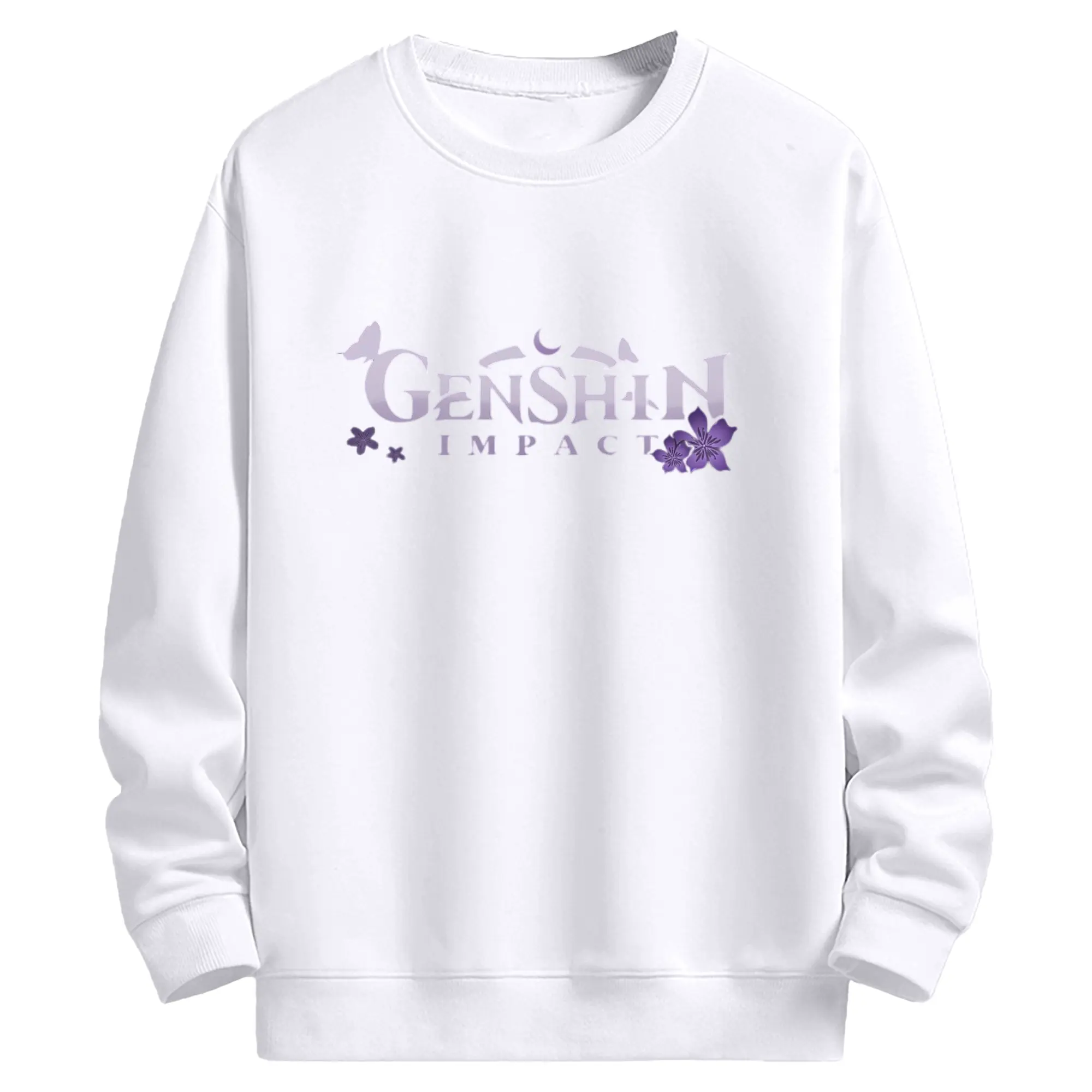 Genshin　シンプルロゴ - 高品質 クルーネック スウェット ・ コットン59％ ポリエステル41％ ・ ユニセックス 長袖 トレーナー ・ カジュアル デイリー スポーツ 散歩用