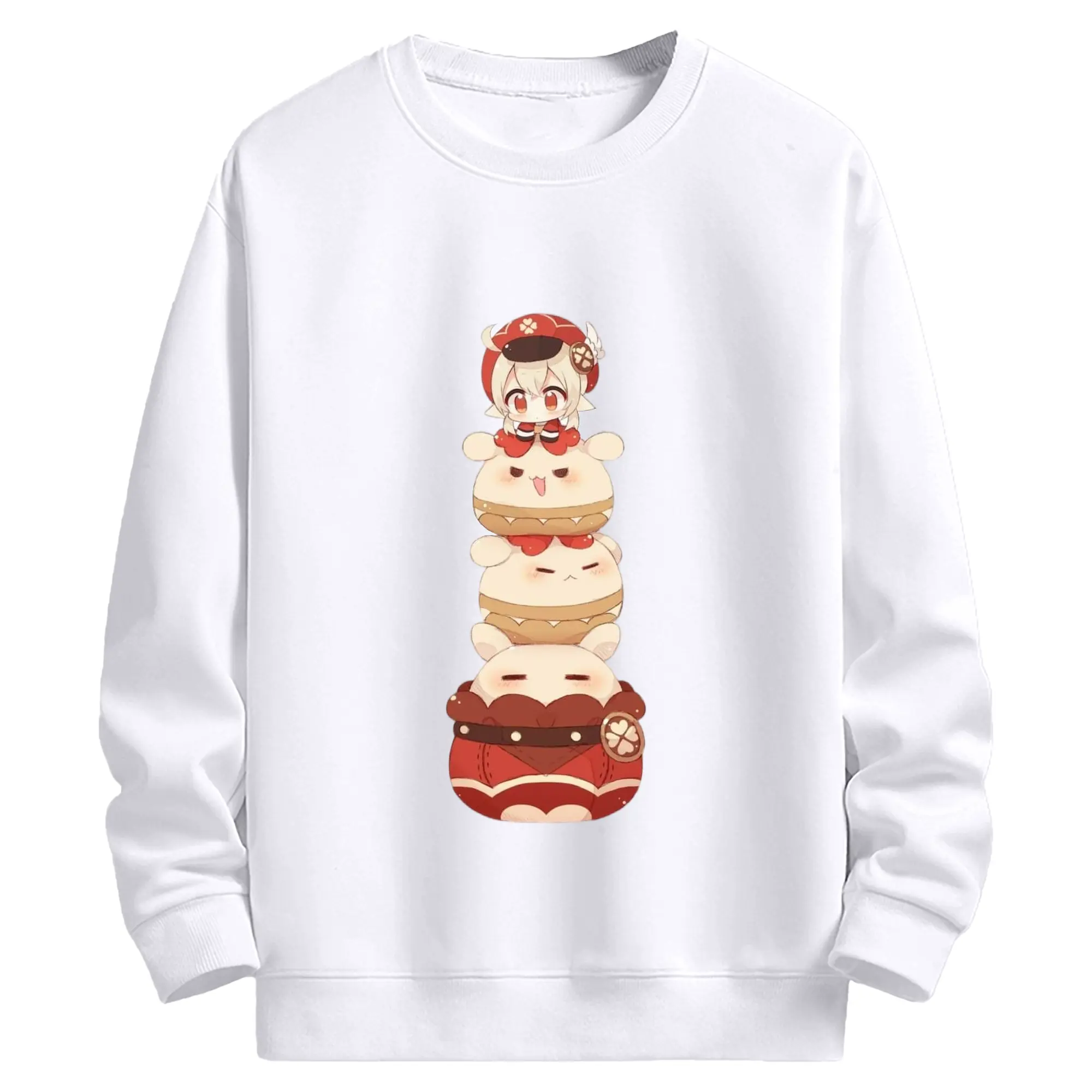 Genshin モンド クレーちゃん のドドコ - 高品質 クルーネック スウェット ・ コットン59％ ポリエステル41％ ・ ユニセックス 長袖 トレーナー ・ カジュアル デイリー スポーツ 散歩用