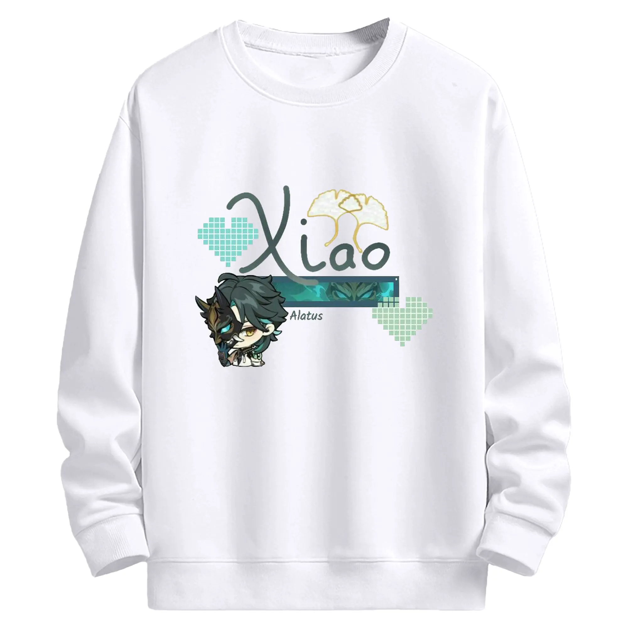 Genshin 璃月 xiao リーユエ ショウ（魈） - 高品質 クルーネック スウェット ・ コットン59％ ポリエステル41％ ・ ユニセックス 長袖 トレーナー ・ カジュアル デイリー スポーツ 散歩用