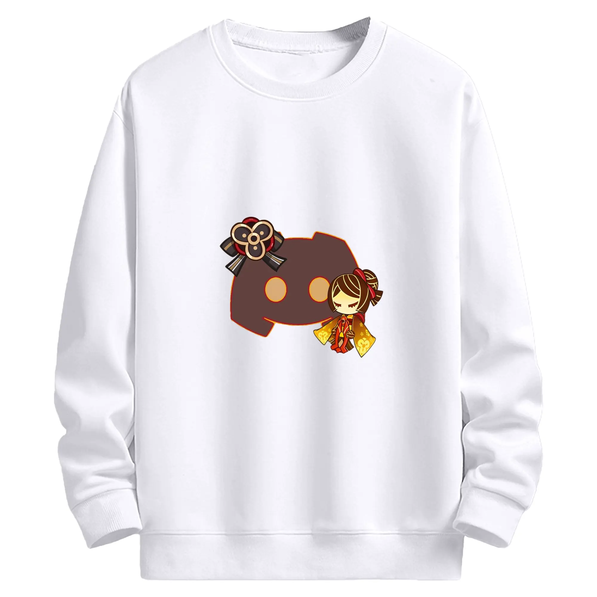 Genshin 稲妻 - 高品質 クルーネック スウェット ・ コットン59％ ポリエステル41％ ・ ユニセックス 長袖 トレーナー ・ カジュアル デイリー スポーツ 散歩用