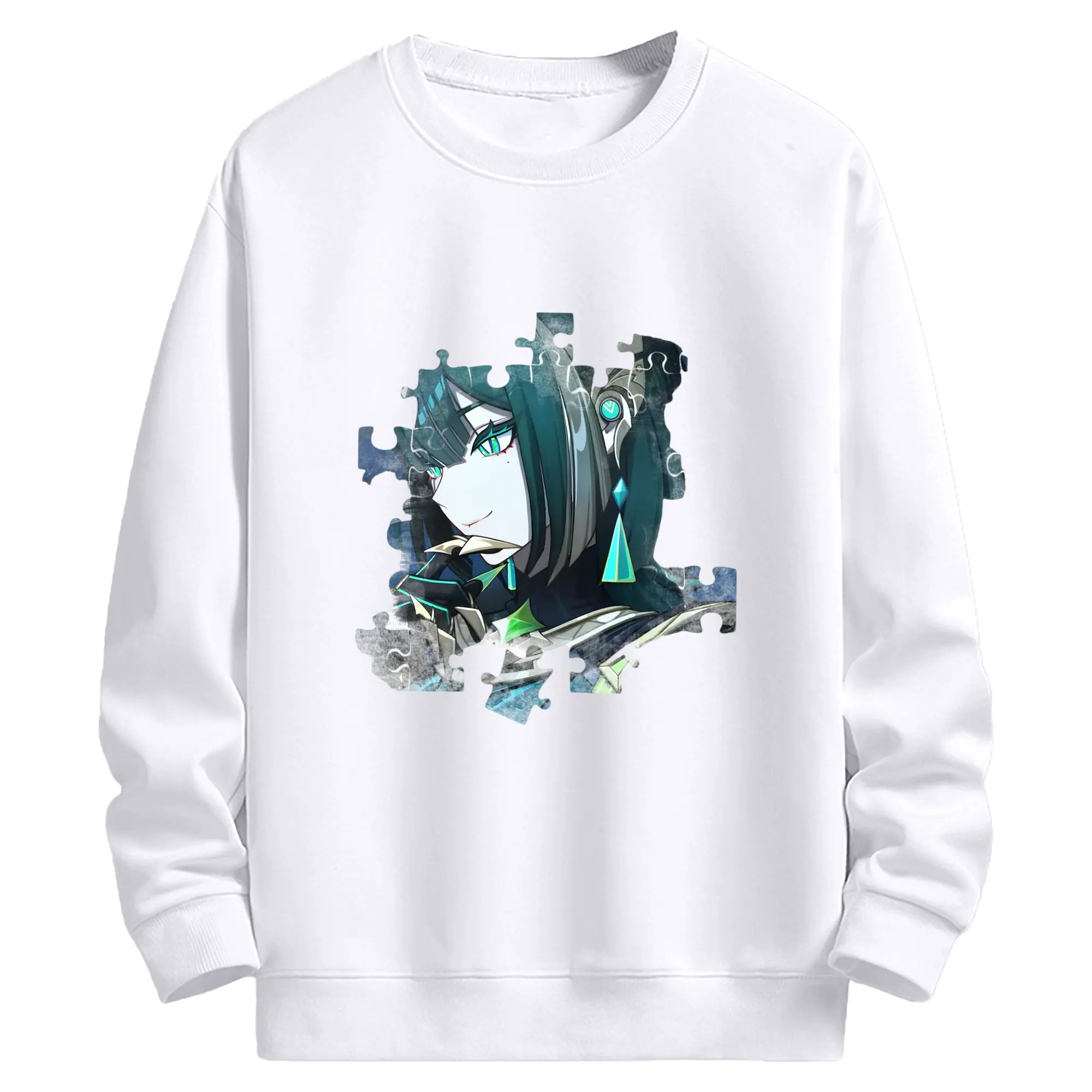 Genshin ナド・クライ ネフェル - 高品質 クルーネック スウェット ・ コットン59％ ポリエステル41％ ・ ユニセックス 長袖 トレーナー ・ カジュアル デイリー スポーツ 散歩用