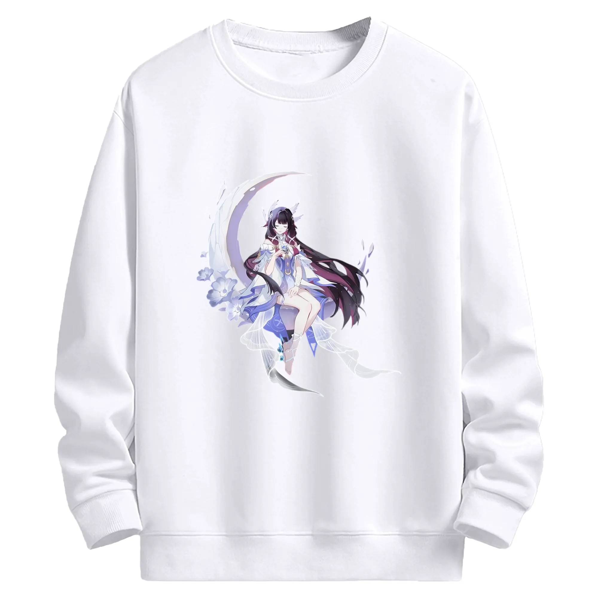 Genshin ナド・クライ 月神 げっしん コロンビーナ - 高品質 クルーネック スウェット ・ コットン59％ ポリエステル41％ ・ ユニセックス 長袖 トレーナー ・ カジュアル デイリー スポーツ 散歩用