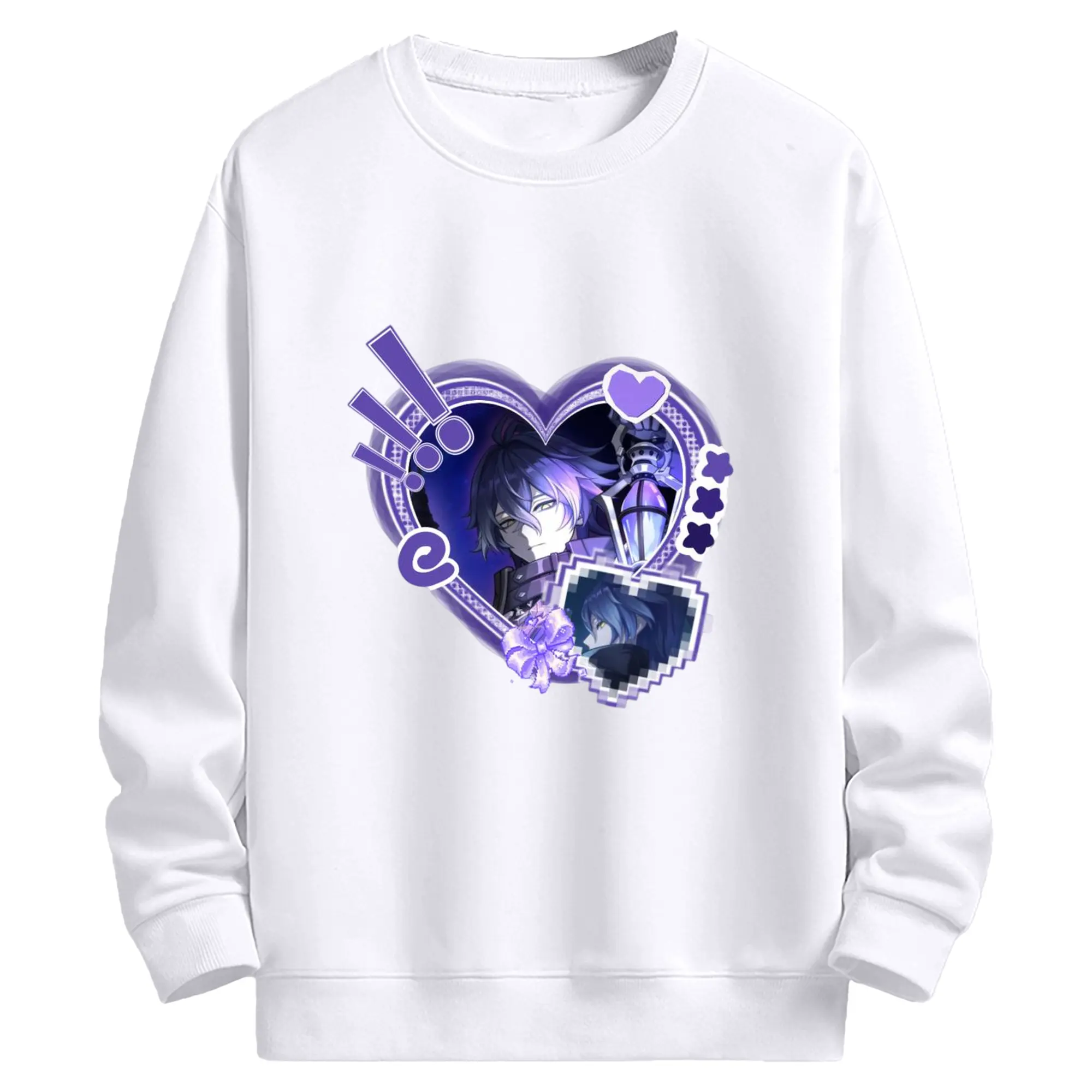 Genshin ナド・クライ フリンズ - 高品質 クルーネック スウェット ・ コットン59％ ポリエステル41％ ・ ユニセックス 長袖 トレーナー ・ カジュアル デイリー スポーツ 散歩用