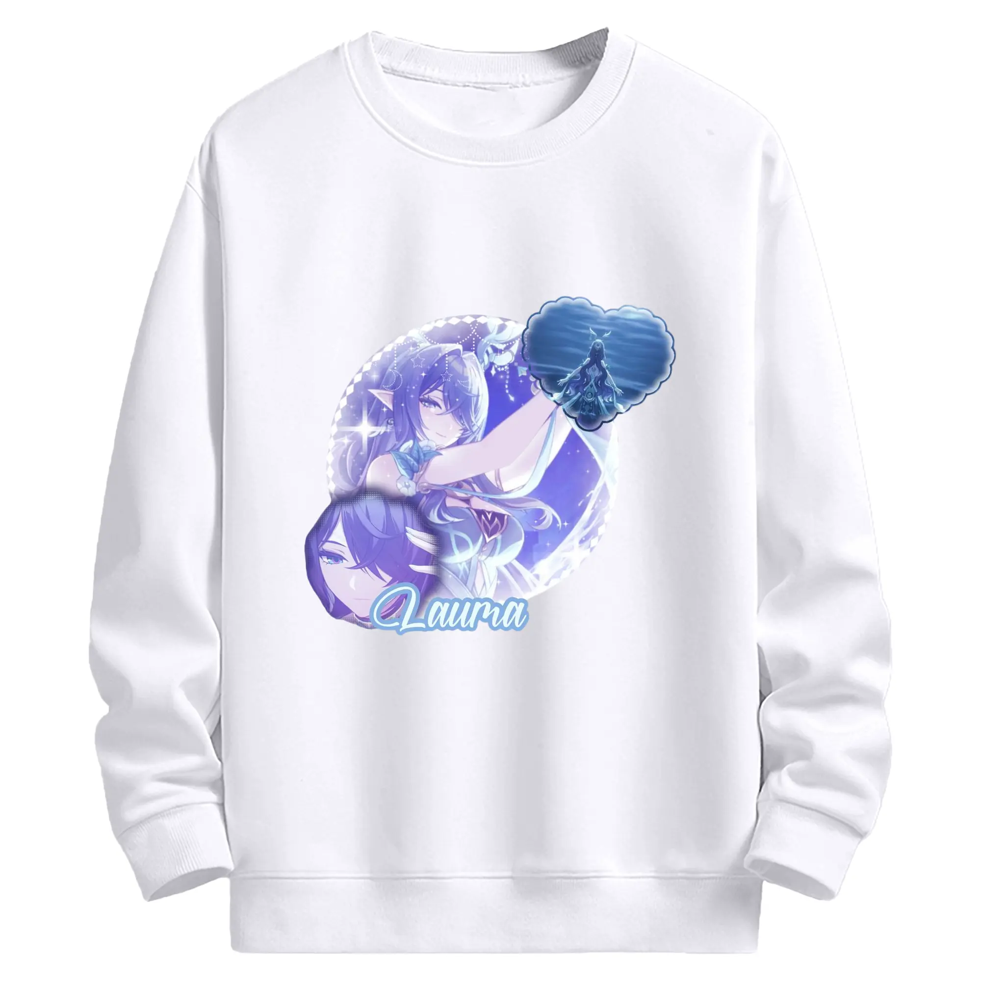 Genshin ナド・クライ ラウマ - 高品質 クルーネック スウェット ・ コットン59％ ポリエステル41％ ・ ユニセックス 長袖 トレーナー ・ カジュアル デイリー スポーツ 散歩用