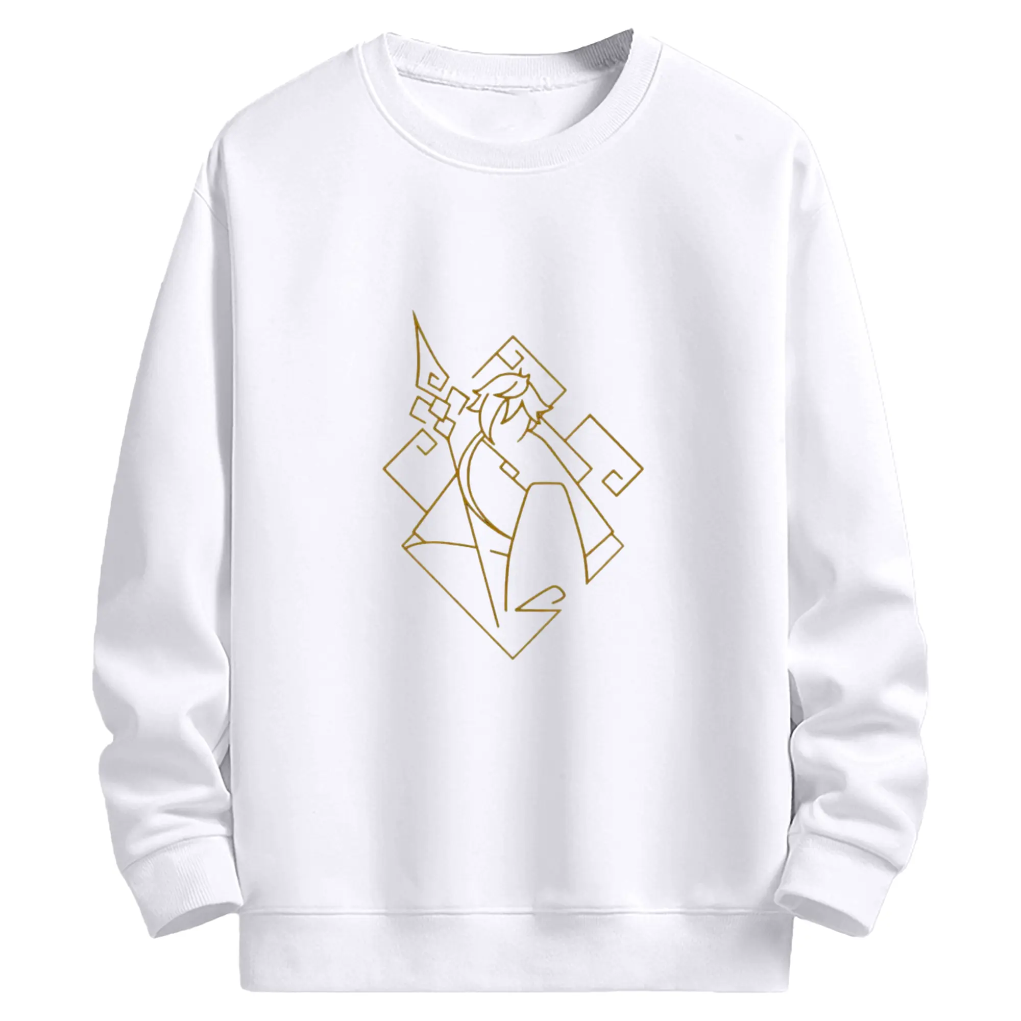 Genshin 岩神がんしんモラクス ショウリ - 高品質 クルーネック スウェット ・ コットン59％ ポリエステル41％ ・ ユニセックス 長袖 トレーナー ・ カジュアル デイリー スポーツ 散歩用