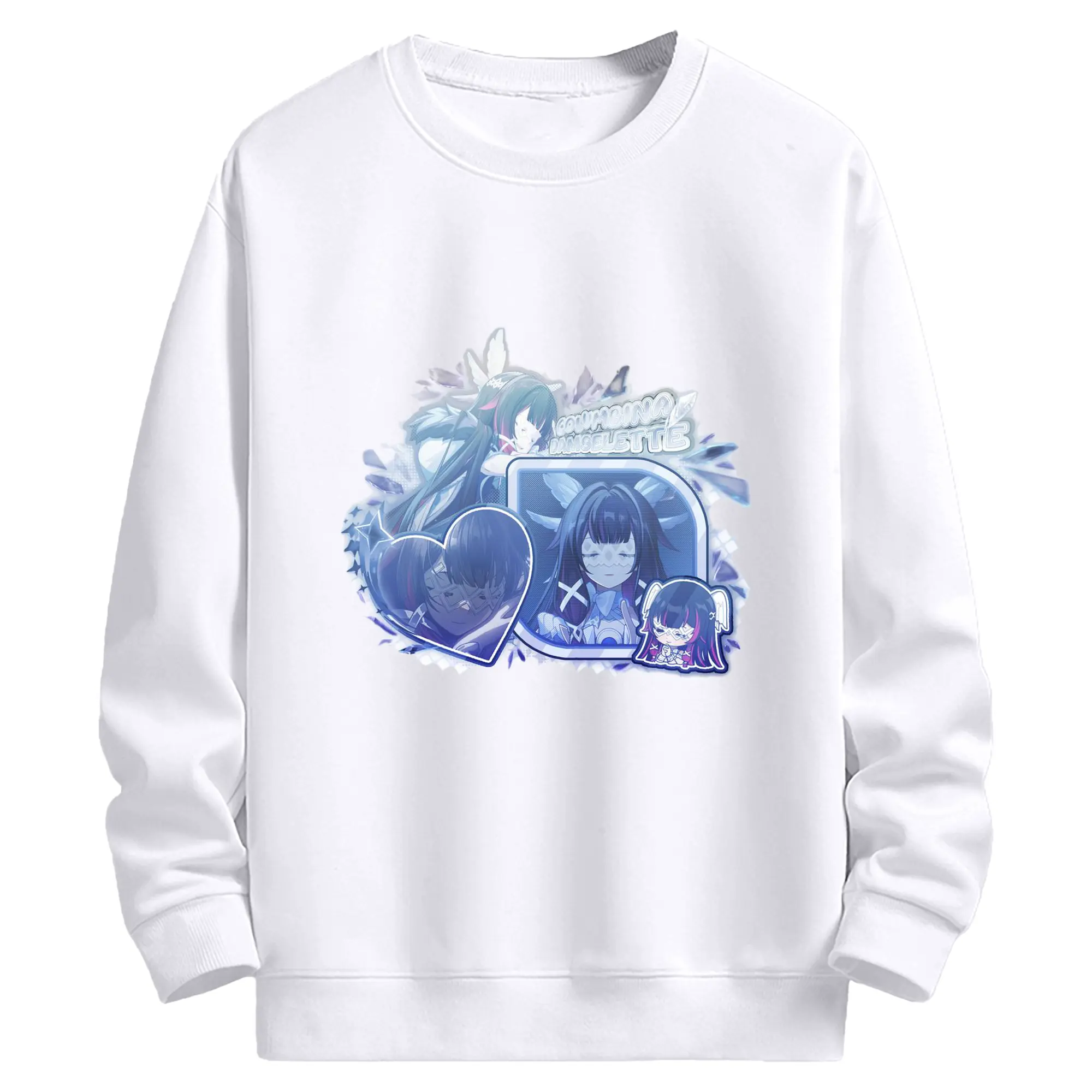 Genshin ナド・クライ月神 げっしん コロンビーナ - 高品質 クルーネック スウェット ・ コットン59％ ポリエステル41％ ・ ユニセックス 長袖 トレーナー ・ カジュアル デイリー スポーツ 散歩用