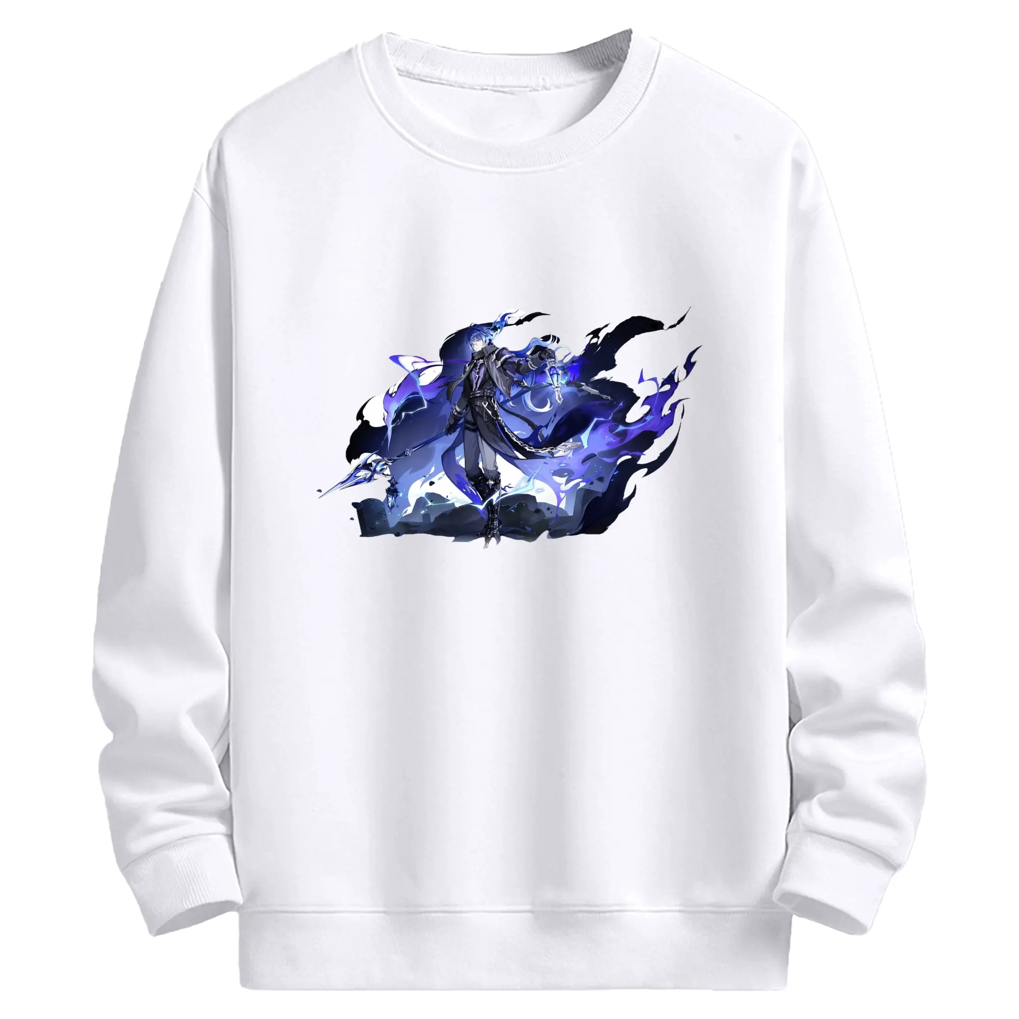Genshin ナド・クライ フリンズ - 高品質 クルーネック スウェット ・ コットン59％ ポリエステル41％ ・ ユニセックス 長袖 トレーナー ・ カジュアル デイリー スポーツ 散歩用