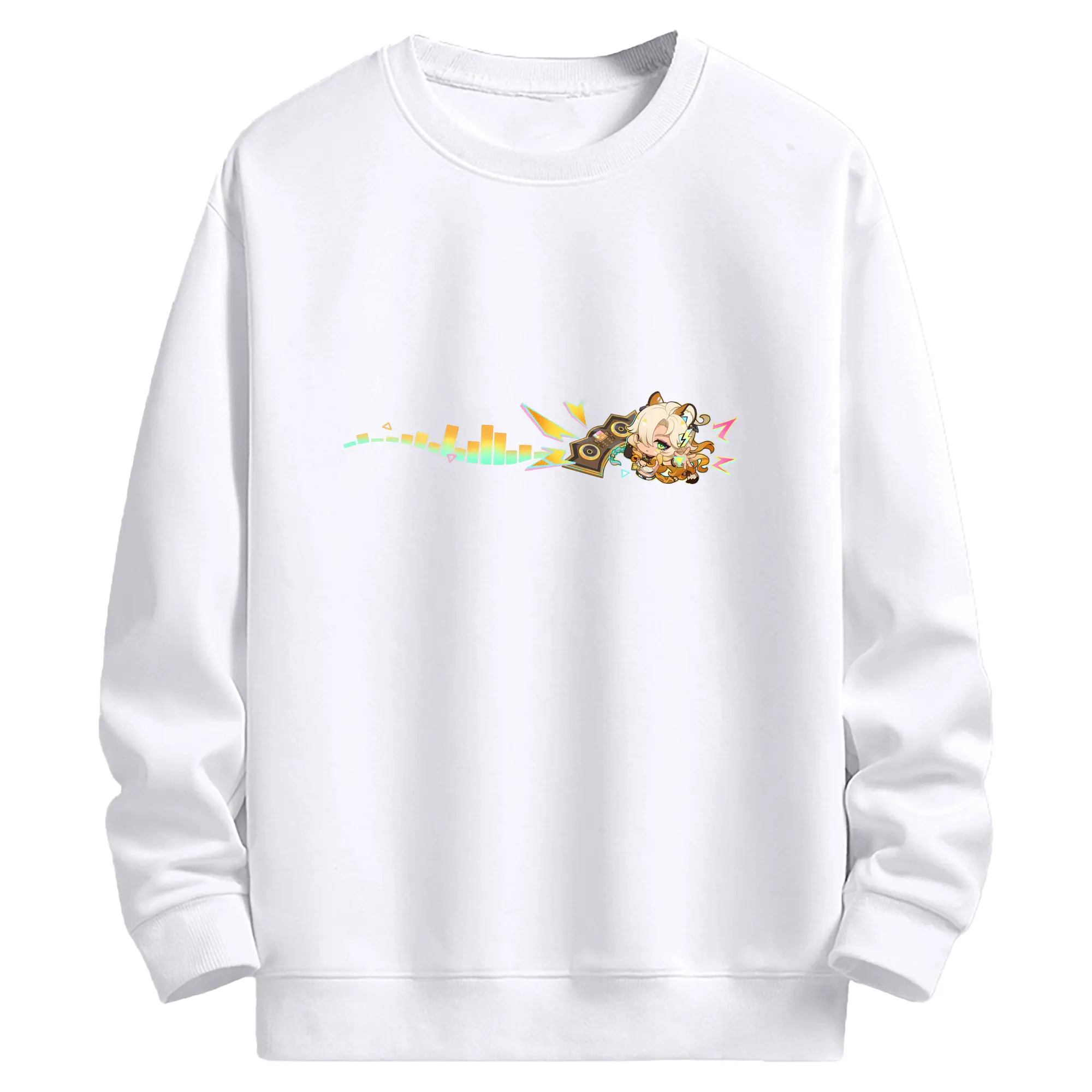 Genshin ナタ シロネン - 高品質 クルーネック スウェット ・ コットン59％ ポリエステル41％ ・ ユニセックス 長袖 トレーナー ・ カジュアル デイリー スポーツ 散歩用