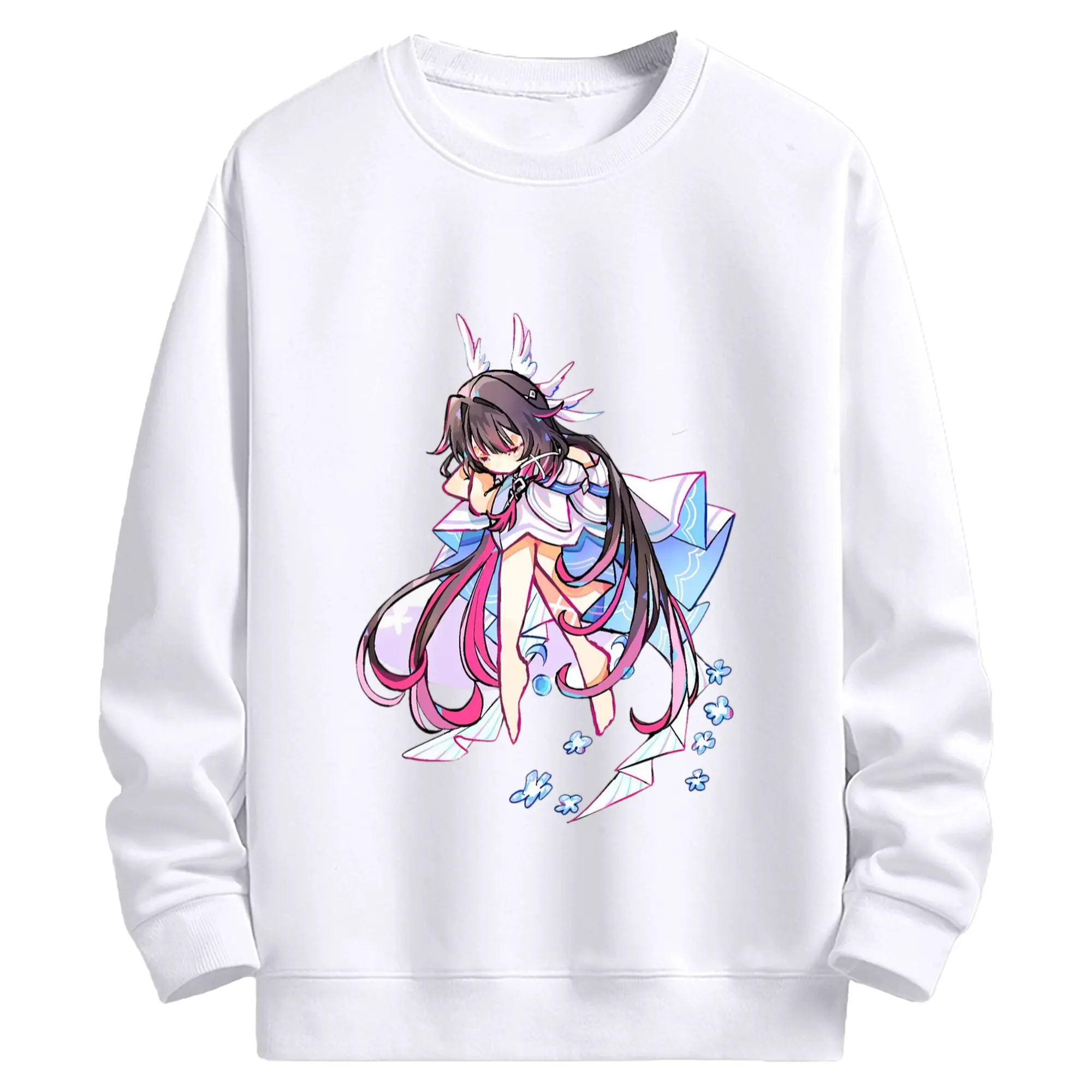 Genshin ナド・クライ  月神 げっしん コロンビーナ - 高品質 クルーネック スウェット ・ コットン59％ ポリエステル41％ ・ ユニセックス 長袖 トレーナー ・ カジュアル デイリー スポーツ 散歩用