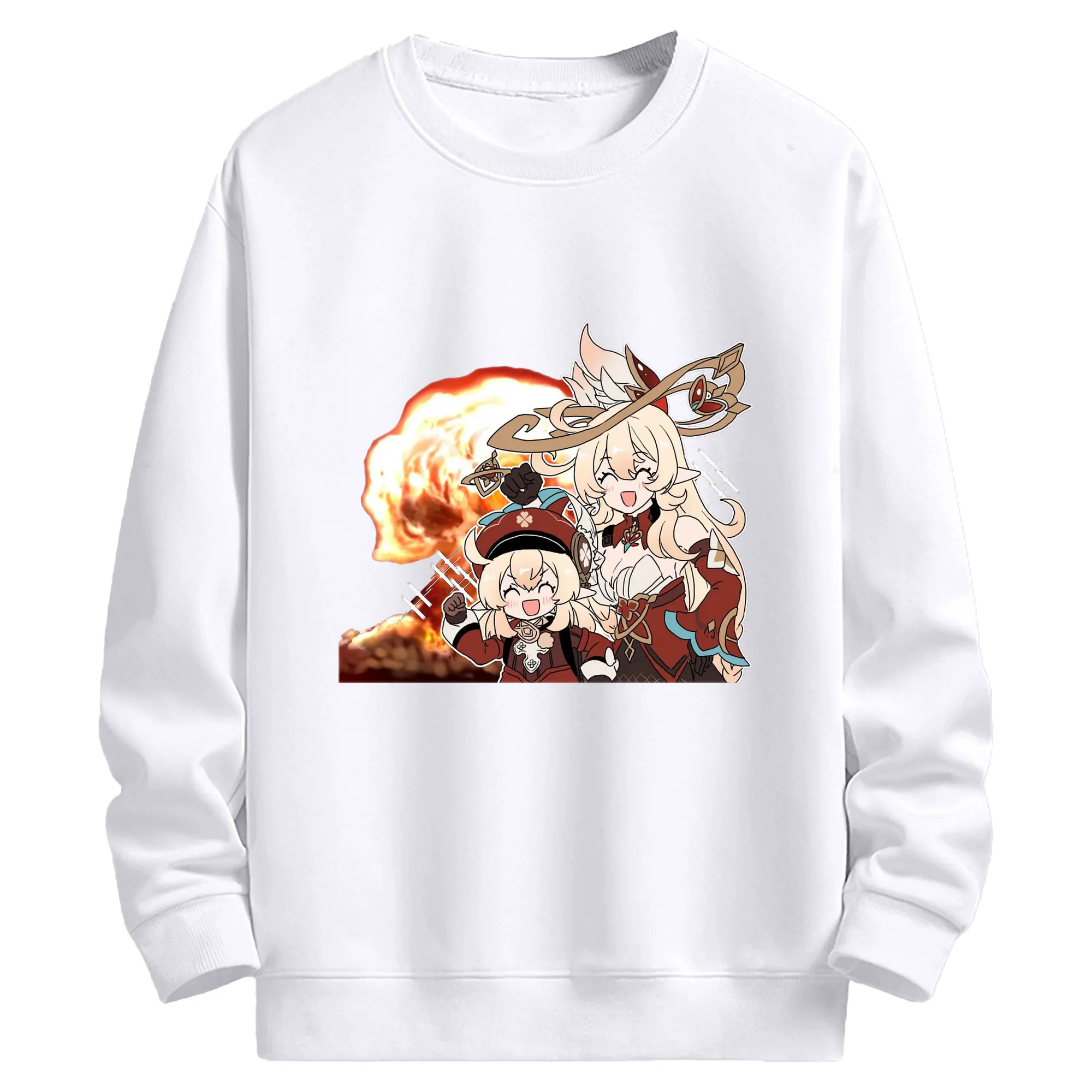 Genshin ナド・クライ クレーちゃん - 高品質 クルーネック スウェット ・ コットン59％ ポリエステル41％ ・ ユニセックス 長袖 トレーナー ・ カジュアル デイリー スポーツ 散歩用