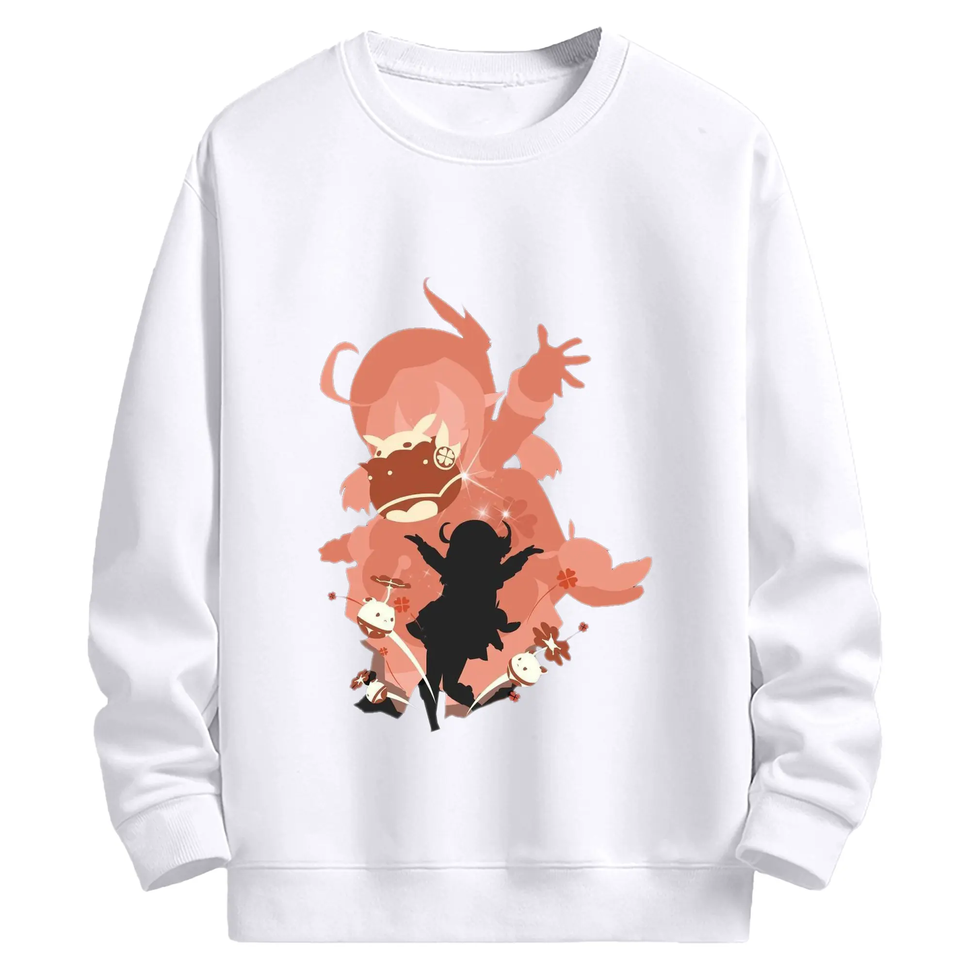 Genshin  クレーちゃん - 高品質 クルーネック スウェット ・ コットン59％ ポリエステル41％ ・ ユニセックス 長袖 トレーナー ・ カジュアル デイリー スポーツ 散歩用