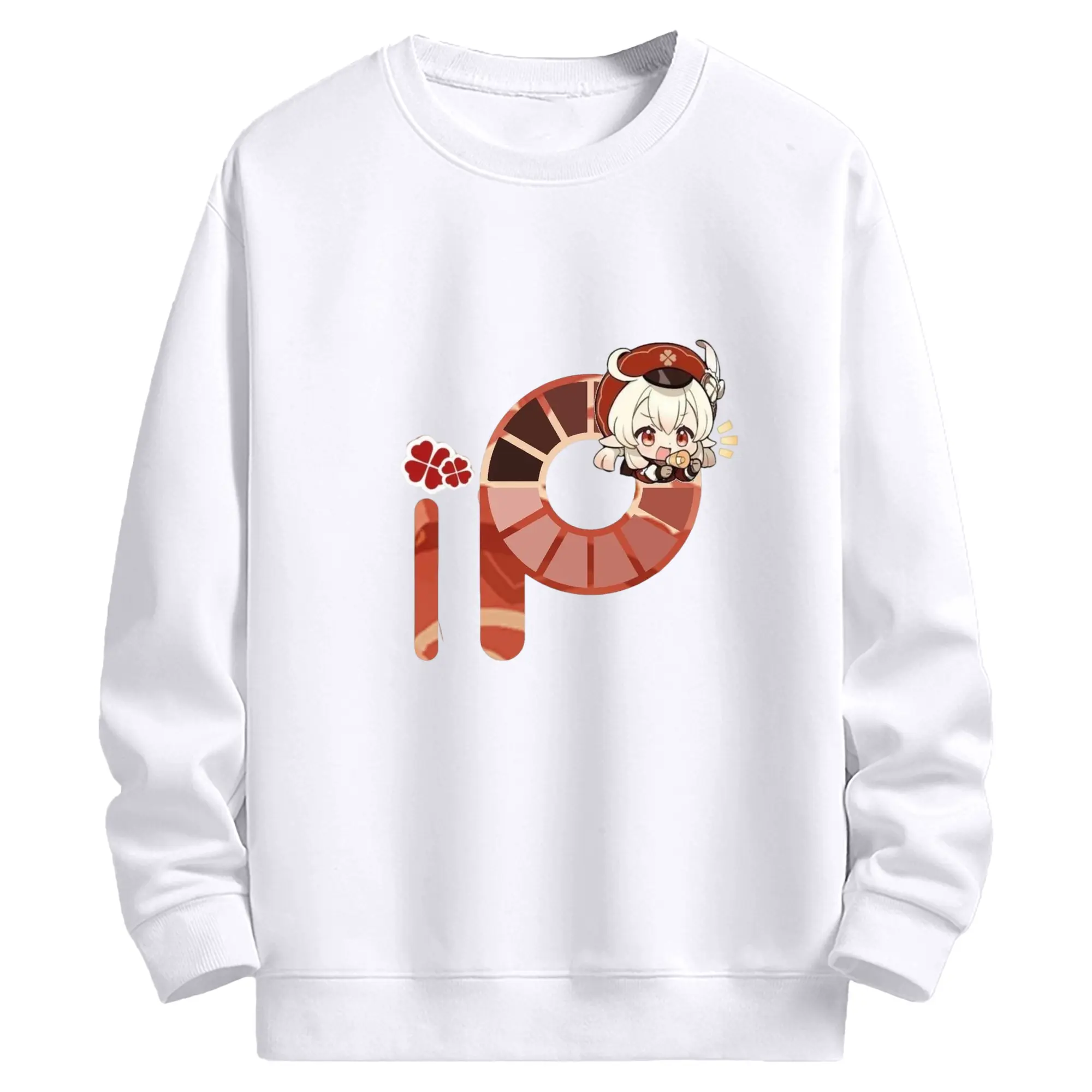 Genshin クレーちゃん - 高品質 クルーネック スウェット ・ コットン59％ ポリエステル41％ ・ ユニセックス 長袖 トレーナー ・ カジュアル デイリー スポーツ 散歩用