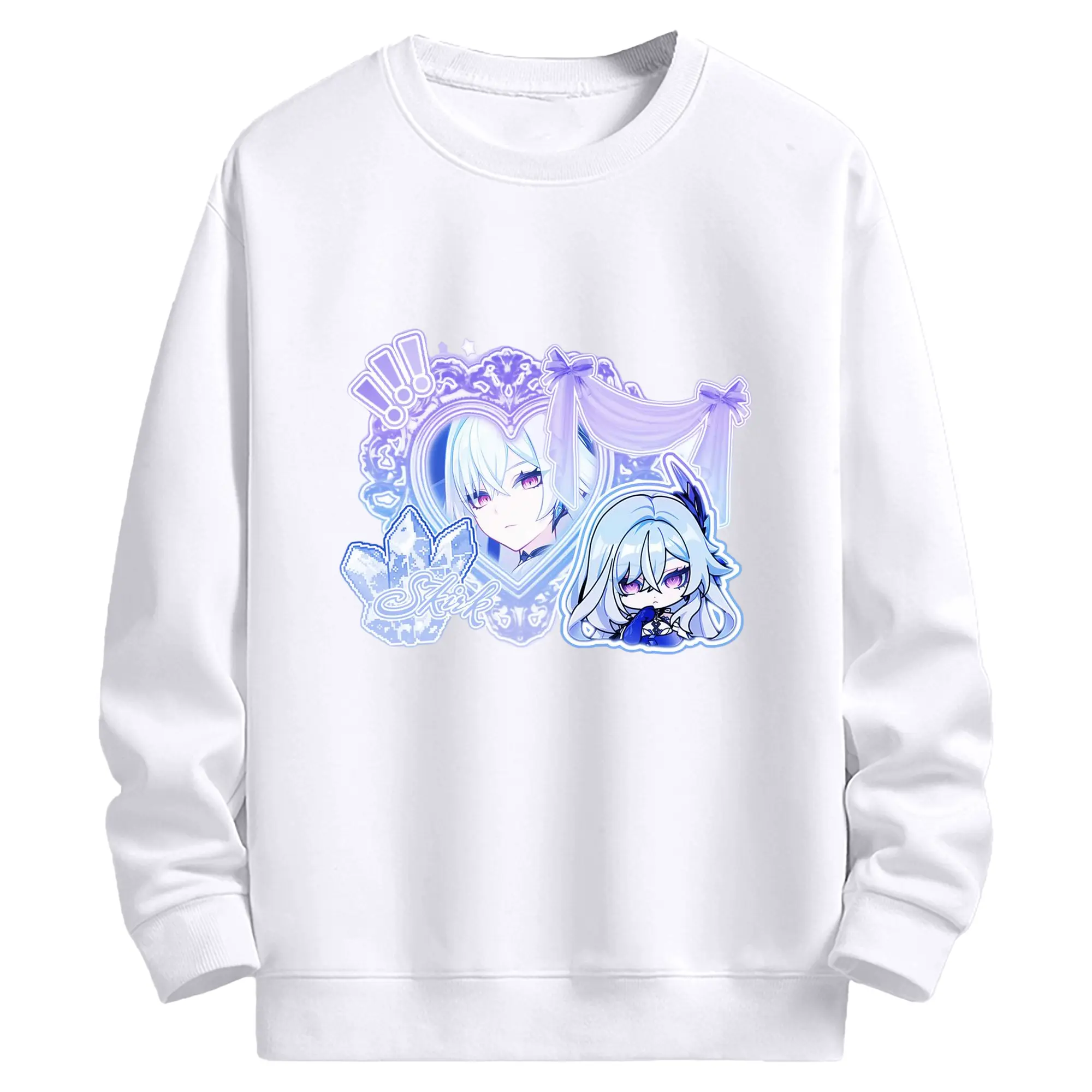 Genshinタルタリヤの師匠 スカーク - 高品質 クルーネック スウェット ・ コットン59％ ポリエステル41％ ・ ユニセックス 長袖 トレーナー ・ カジュアル デイリー スポーツ 散歩用