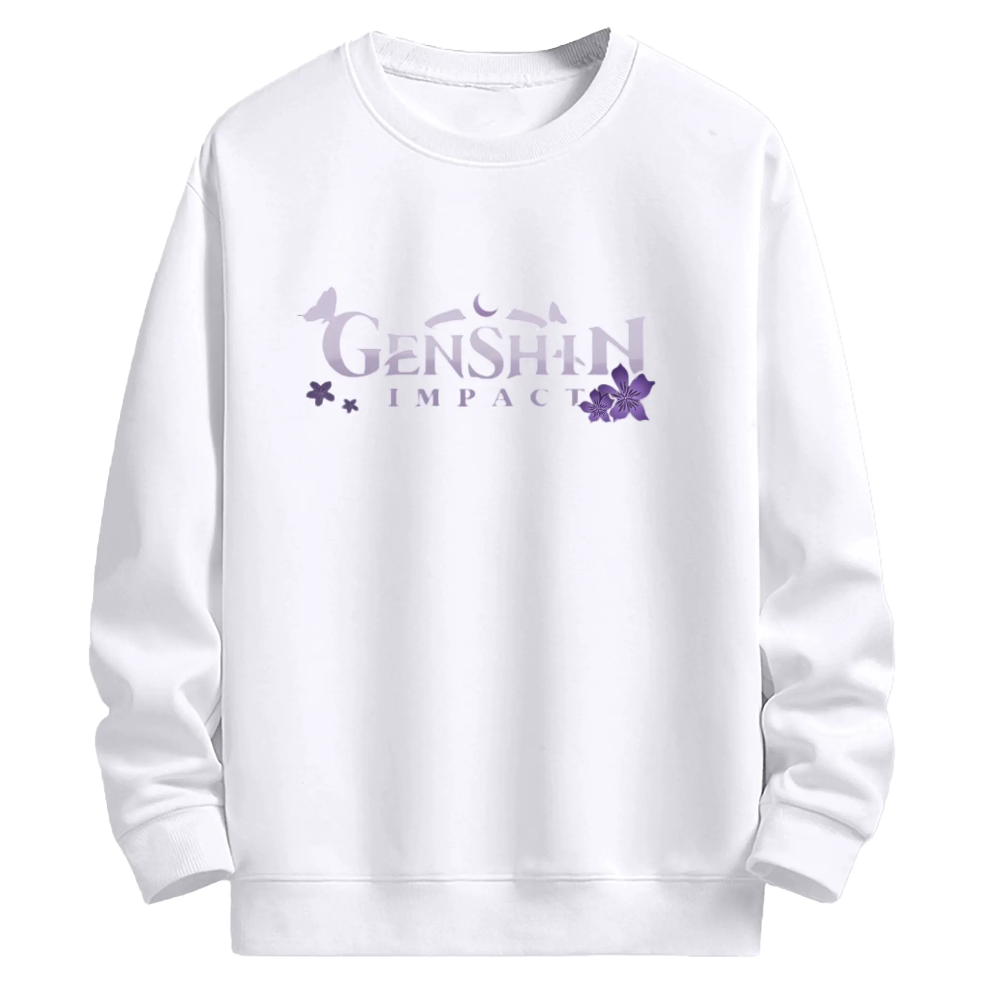 Genshin　シンプルロゴ - 高品質 クルーネック スウェット ・ コットン59％ ポリエステル41％ ・ ユニセックス 長袖 トレーナー ・ カジュアル デイリー スポーツ 散歩用