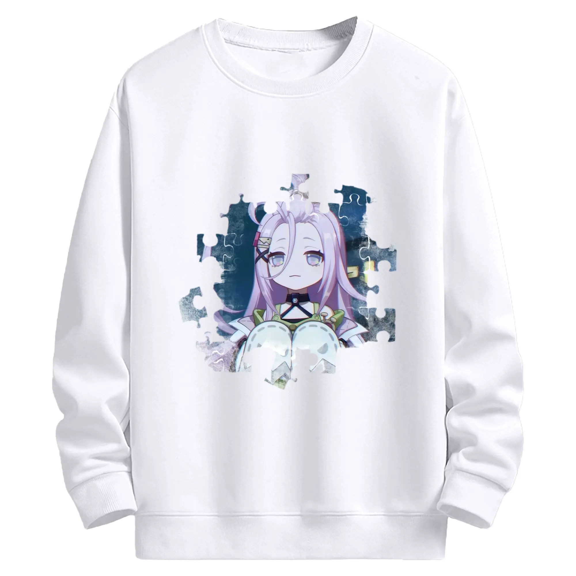 Genshin  ナド・クライ アイノ - 高品質 クルーネック スウェット ・ コットン59％ ポリエステル41％ ・ ユニセックス 長袖 トレーナー ・ カジュアル デイリー スポーツ 散歩用