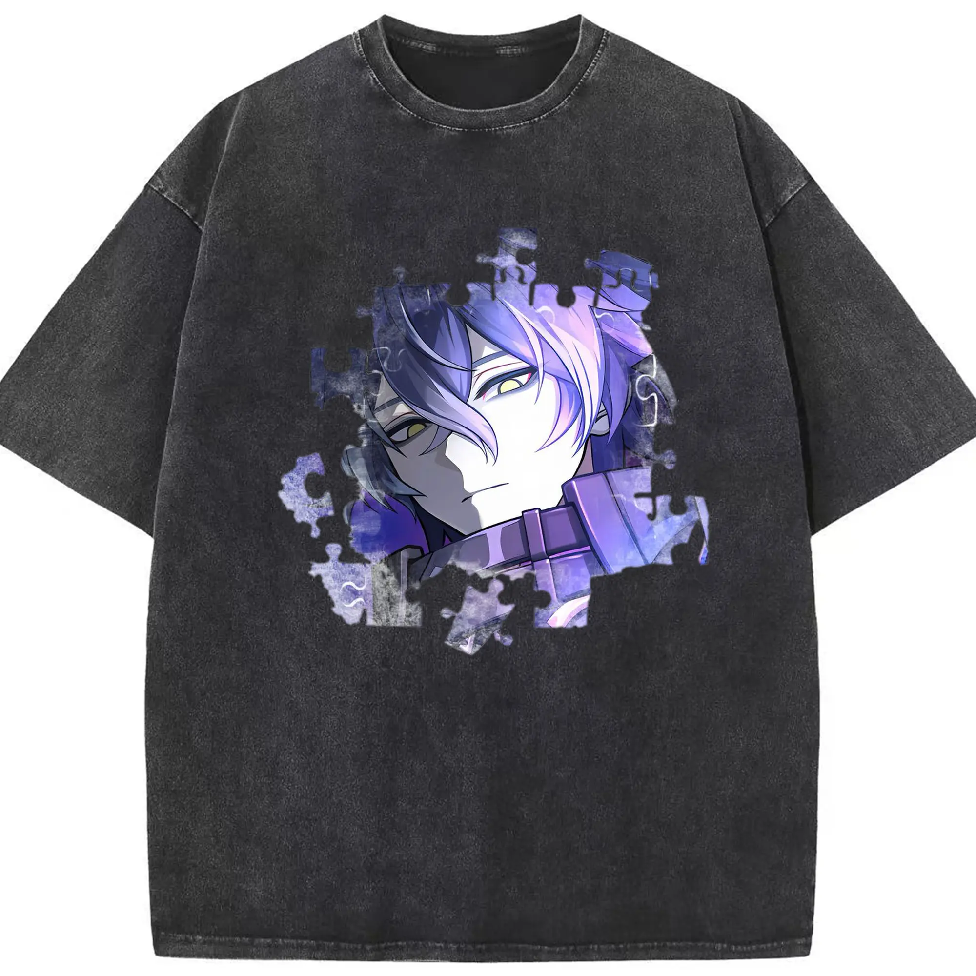 Genshin ナド・クライ フリンズ - 綿100％ ヴィンテージ風 半袖Tシャツ ・ フロントプリント ・ 柔らか肌触り ・ 通気性 快適 ・ スポーツ カジュアル 外出用