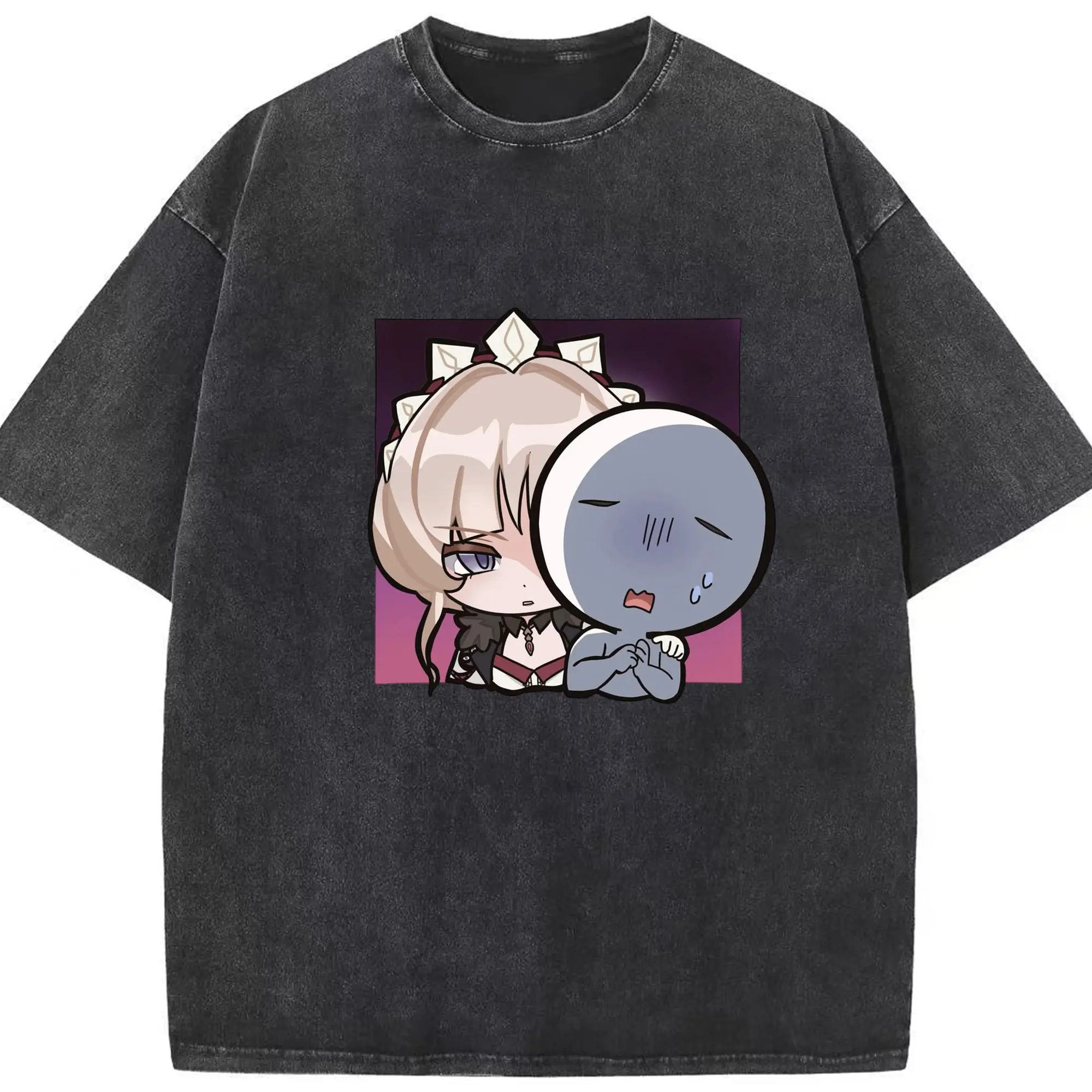 Genshin ナド・クライ 傀儡 サンドローネ - 綿100％ ヴィンテージ風 半袖Tシャツ ・ フロントプリント ・ 柔らか肌触り ・ 通気性 快適 ・ スポーツ カジュアル 外出用