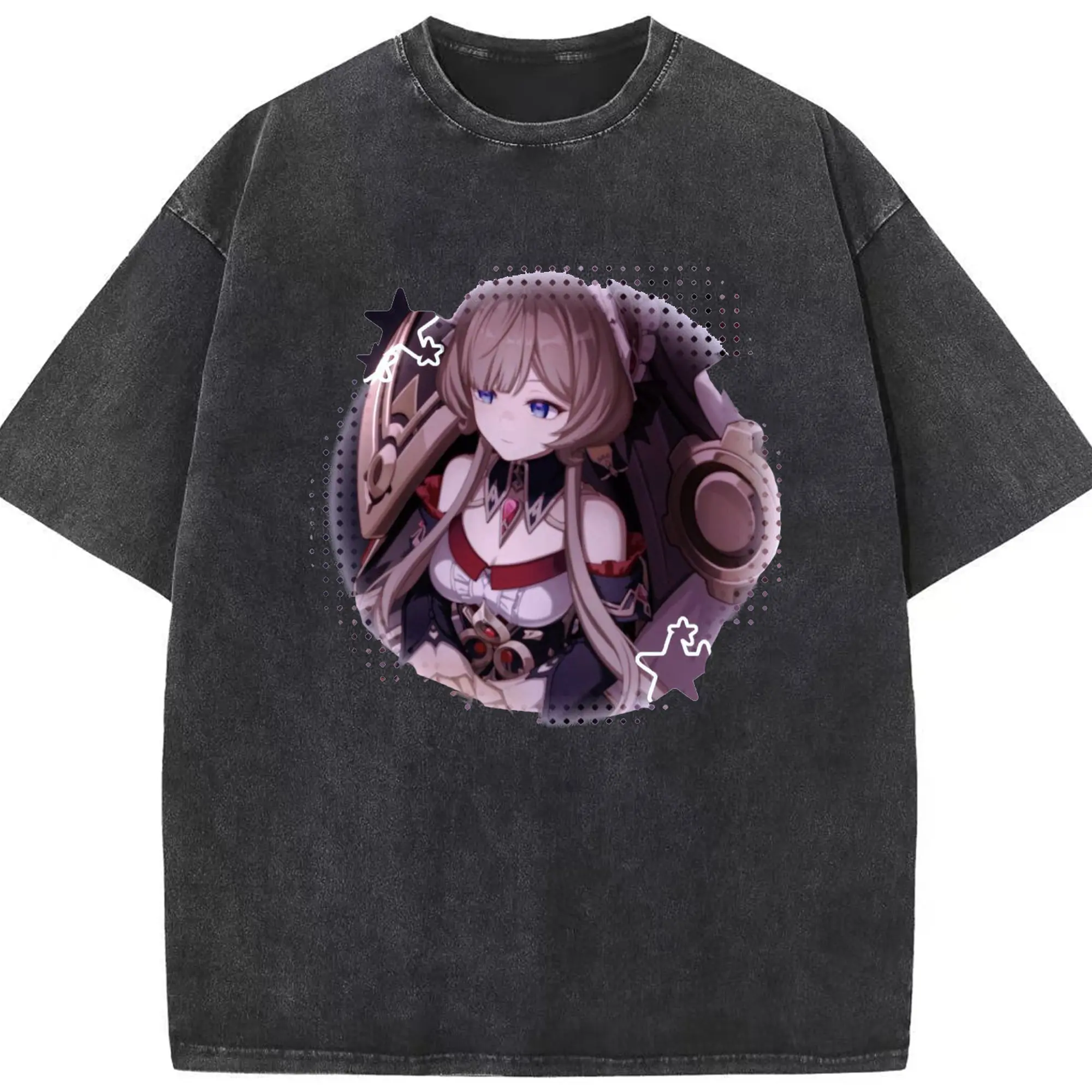 Genshin ナド・クライ 傀儡 サンドローネ - 綿100％ ヴィンテージ風 半袖Tシャツ ・ フロントプリント ・ 柔らか肌触り ・ 通気性 快適 ・ スポーツ カジュアル 外出用