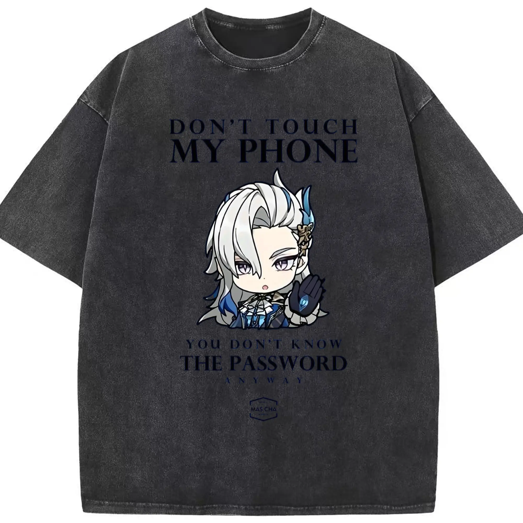Genshin フォンテーヌネウヴィレット - 綿100％ ヴィンテージ風 半袖Tシャツ ・ フロントプリント ・ 柔らか肌触り ・ 通気性 快適 ・ スポーツ カジュアル 外出用
