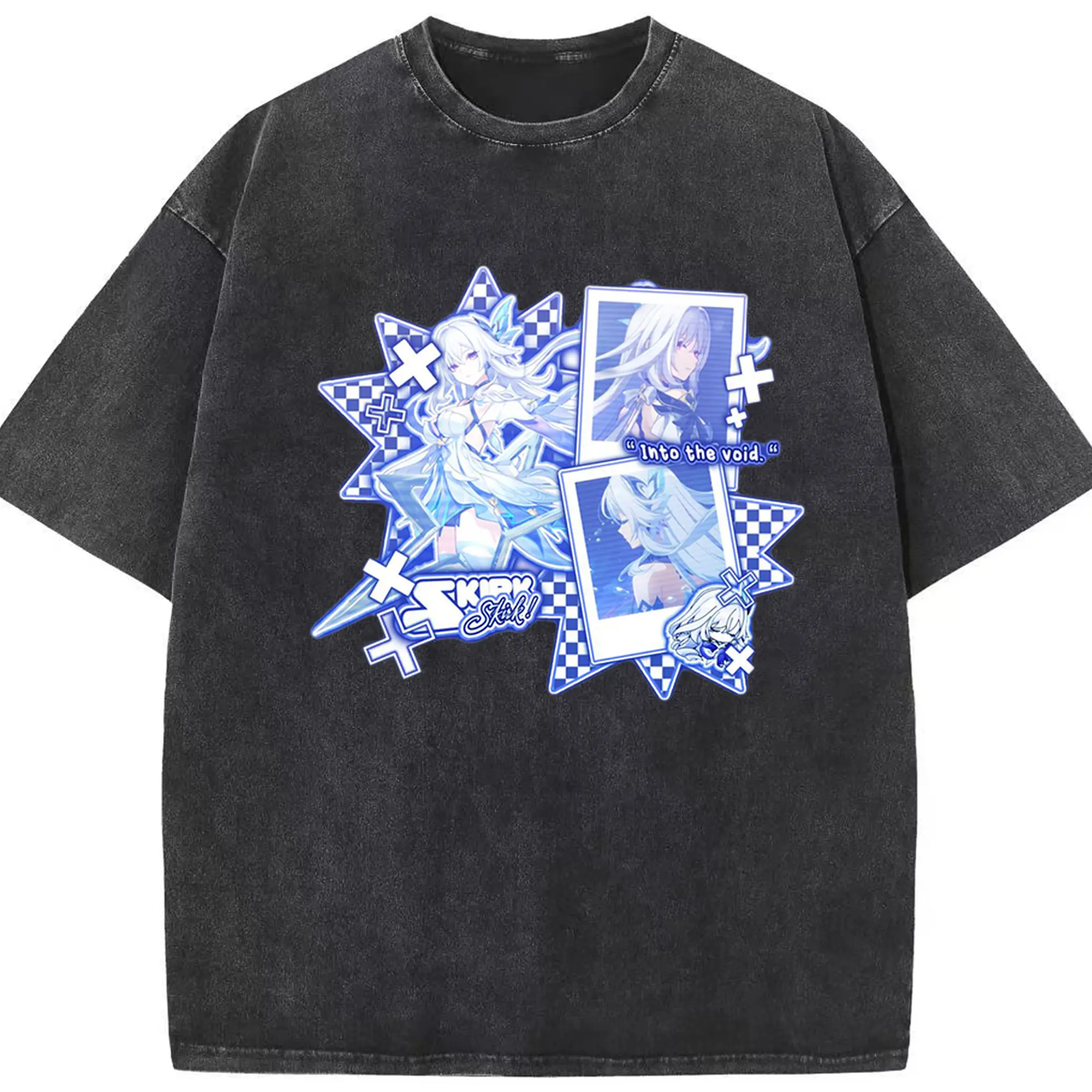 Genshin タルタリヤの師匠 スカーク - 綿100％ ヴィンテージ風 半袖Tシャツ ・ フロントプリント ・ 柔らか肌触り ・ 通気性 快適 ・ スポーツ カジュアル 外出用