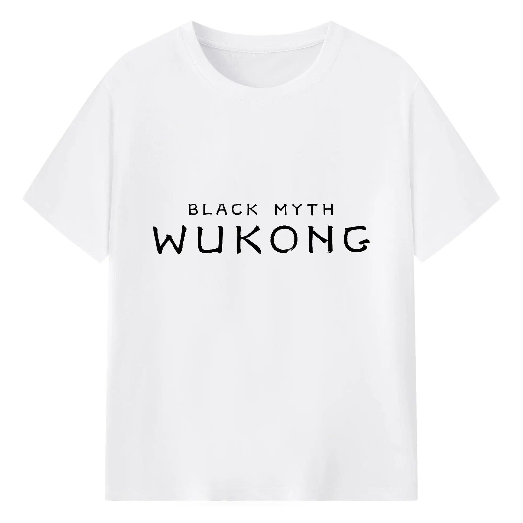 期間限定 黒神話：悟空 シンプルロゴ - 綿100％ 半袖Tシャツ ・ フロントプリント ・ 快適 通気性 ・ 日常使い 散歩 スポーツ用