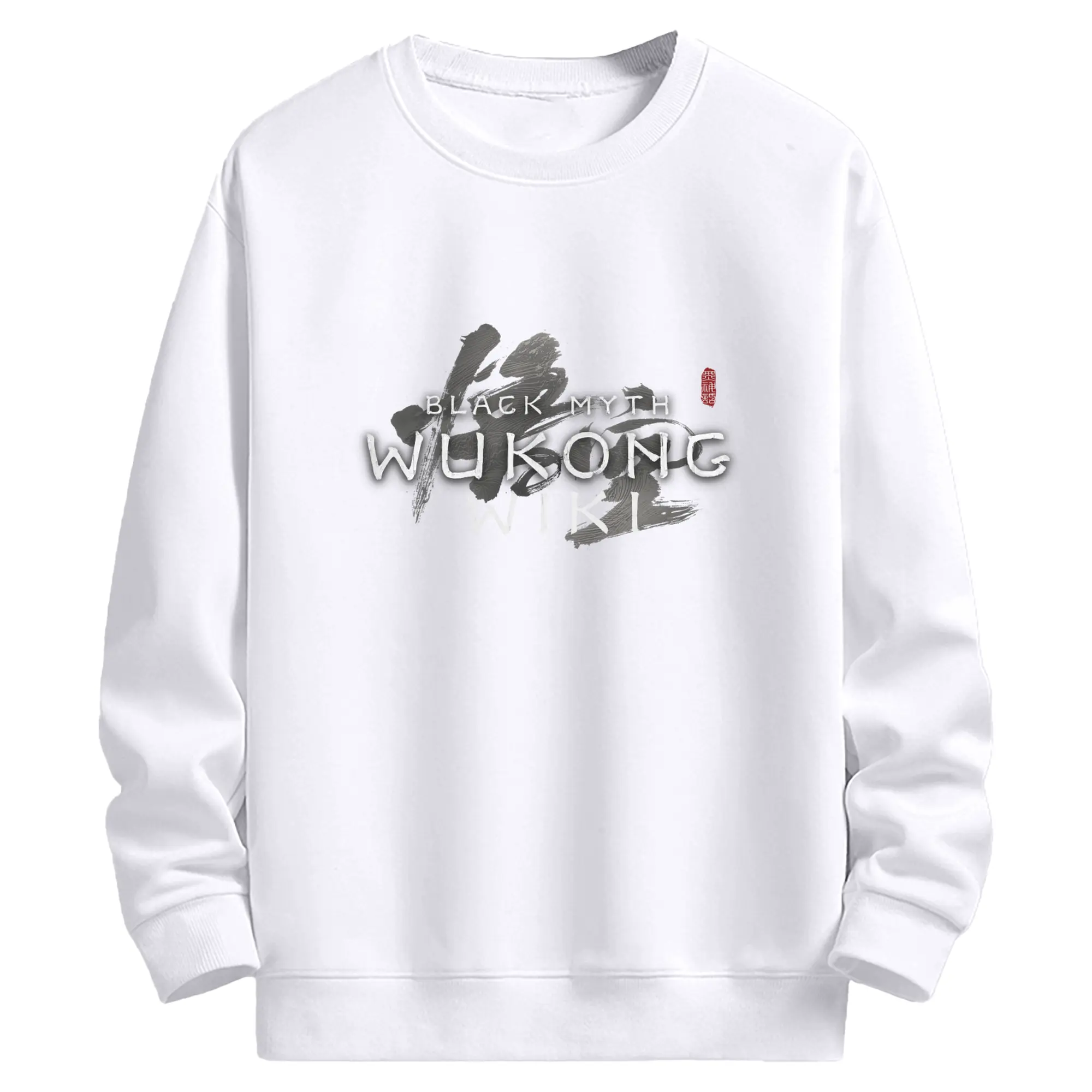 期間限定 黒神話：悟空 シンプルロゴ - 高品質 クルーネック スウェット ・ コットン59％ ポリエステル41％ ・ ユニセックス 長袖 トレーナー ・ カジュアル デイリー スポーツ 散歩用