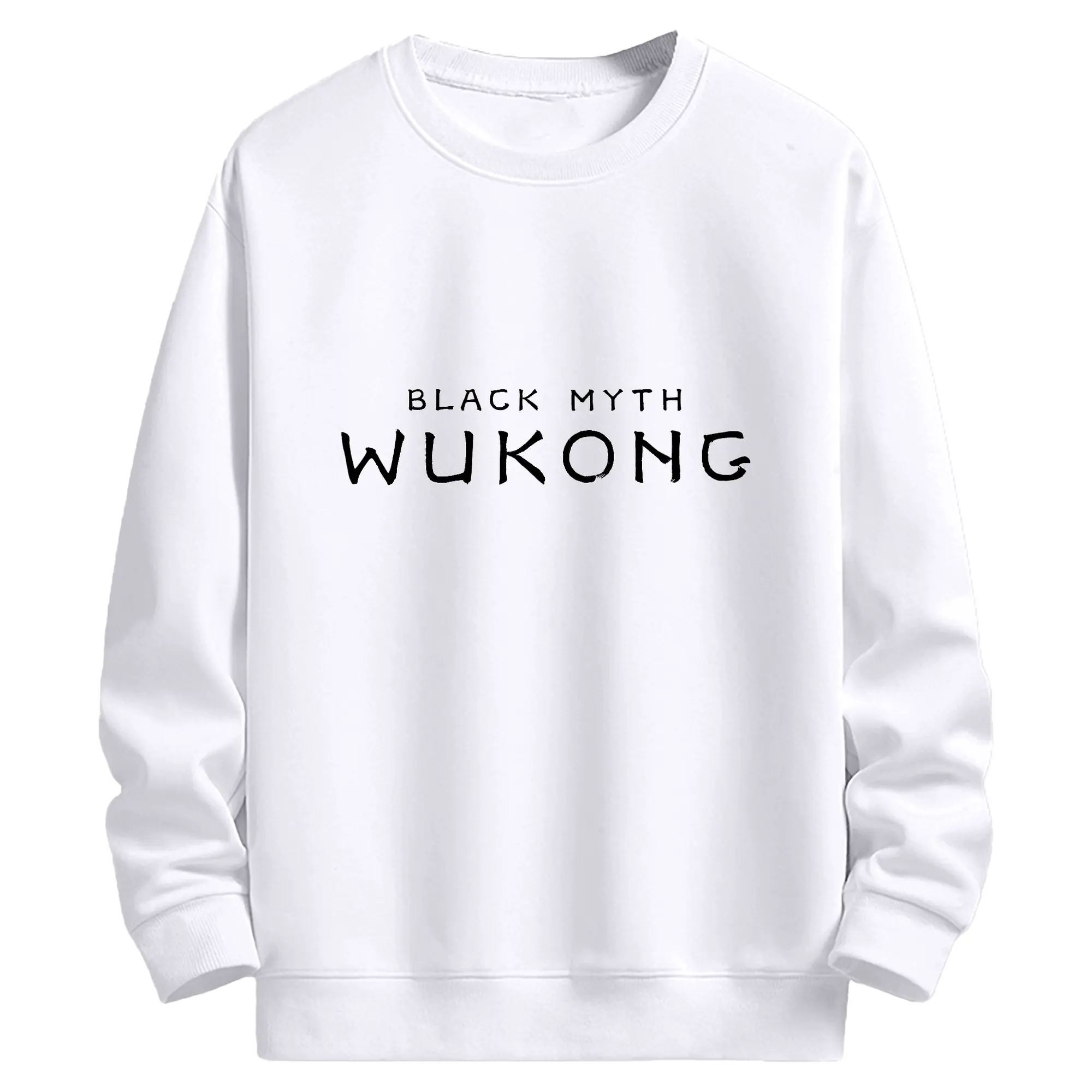 期間限定 黒神話：悟空 シンプルロゴ - 高品質 クルーネック スウェット ・ コットン59％ ポリエステル41％ ・ ユニセックス 長袖 トレーナー ・ カジュアル デイリー スポーツ 散歩用