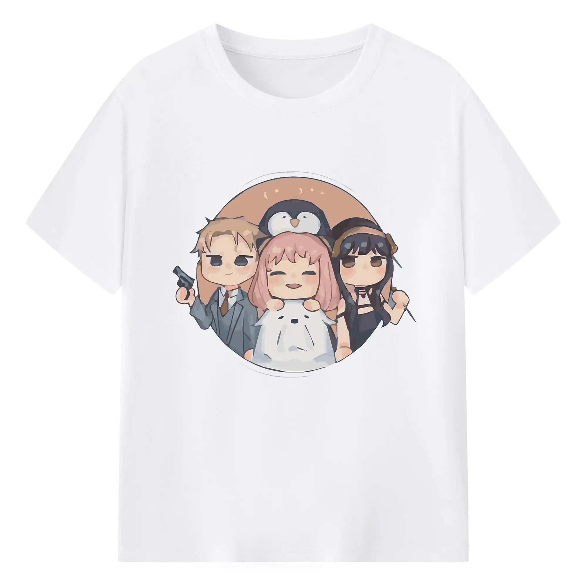 SPY×FAMILY フォージャー家 デフォルト ヨル家族愛 - 綿100％ 半袖Tシャツ ・ フロントプリント ・ 快適 通気性 ・ 日常使い 散歩 スポーツ用