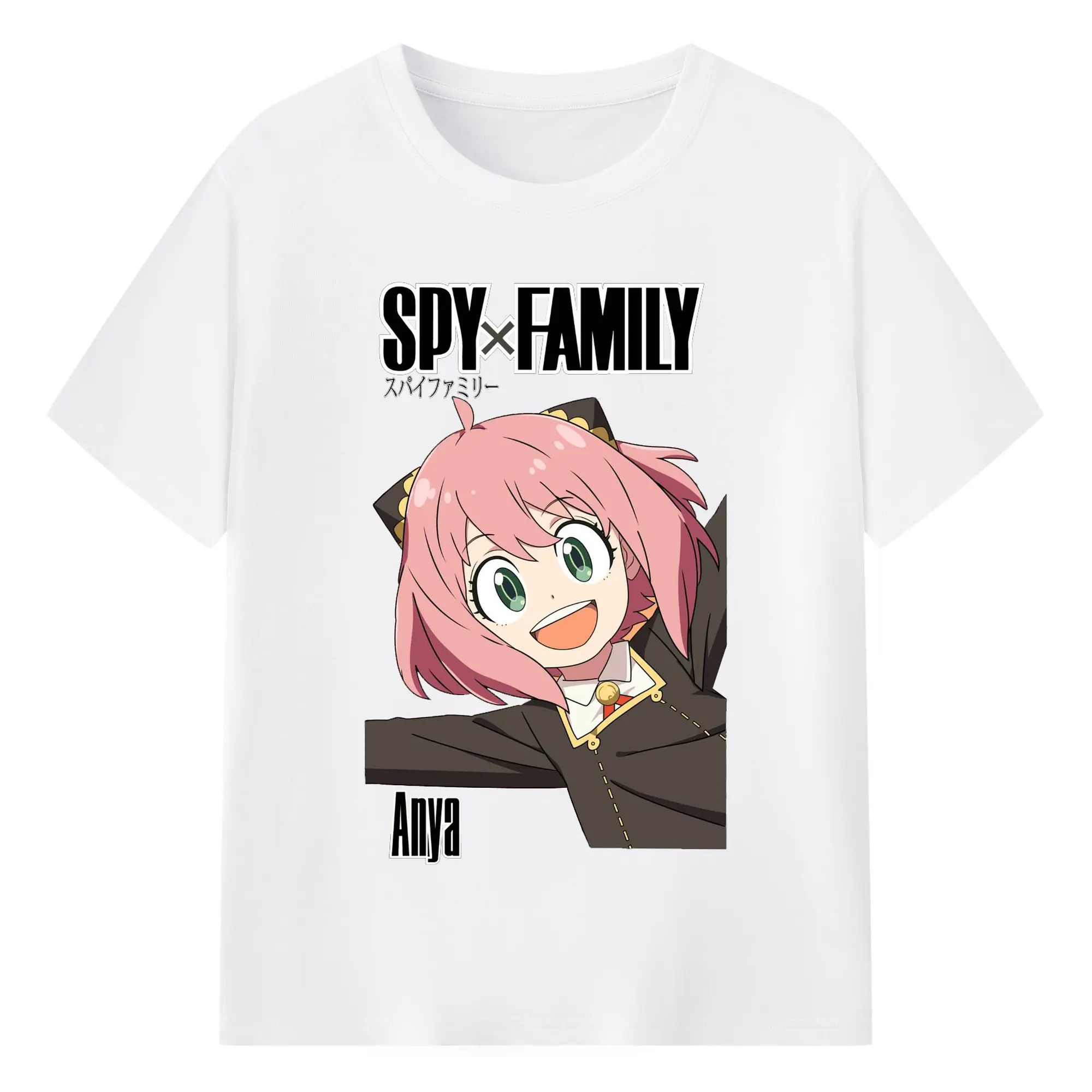 SPY×FAMILY アーニャかわいい - 綿100％ 半袖Tシャツ ・ フロントプリント ・ 快適 通気性 ・ 日常使い 散歩 スポーツ用