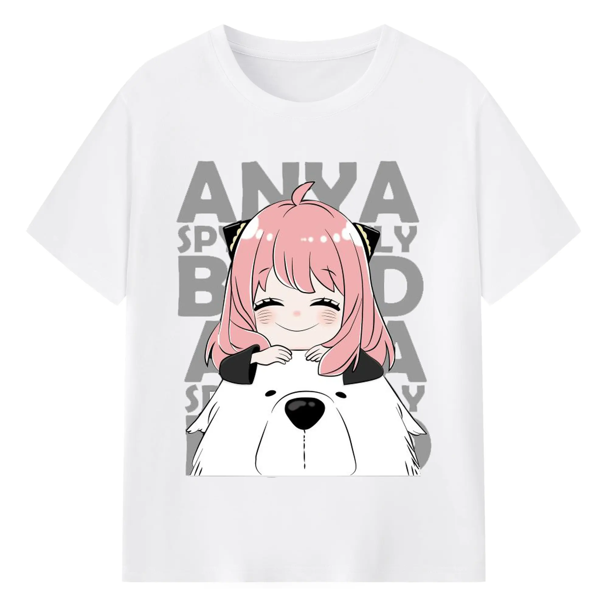 SPY×FAMILY アーニャかわいい - 綿100％ 半袖Tシャツ ・ フロントプリント ・ 快適 通気性 ・ 日常使い 散歩 スポーツ用
