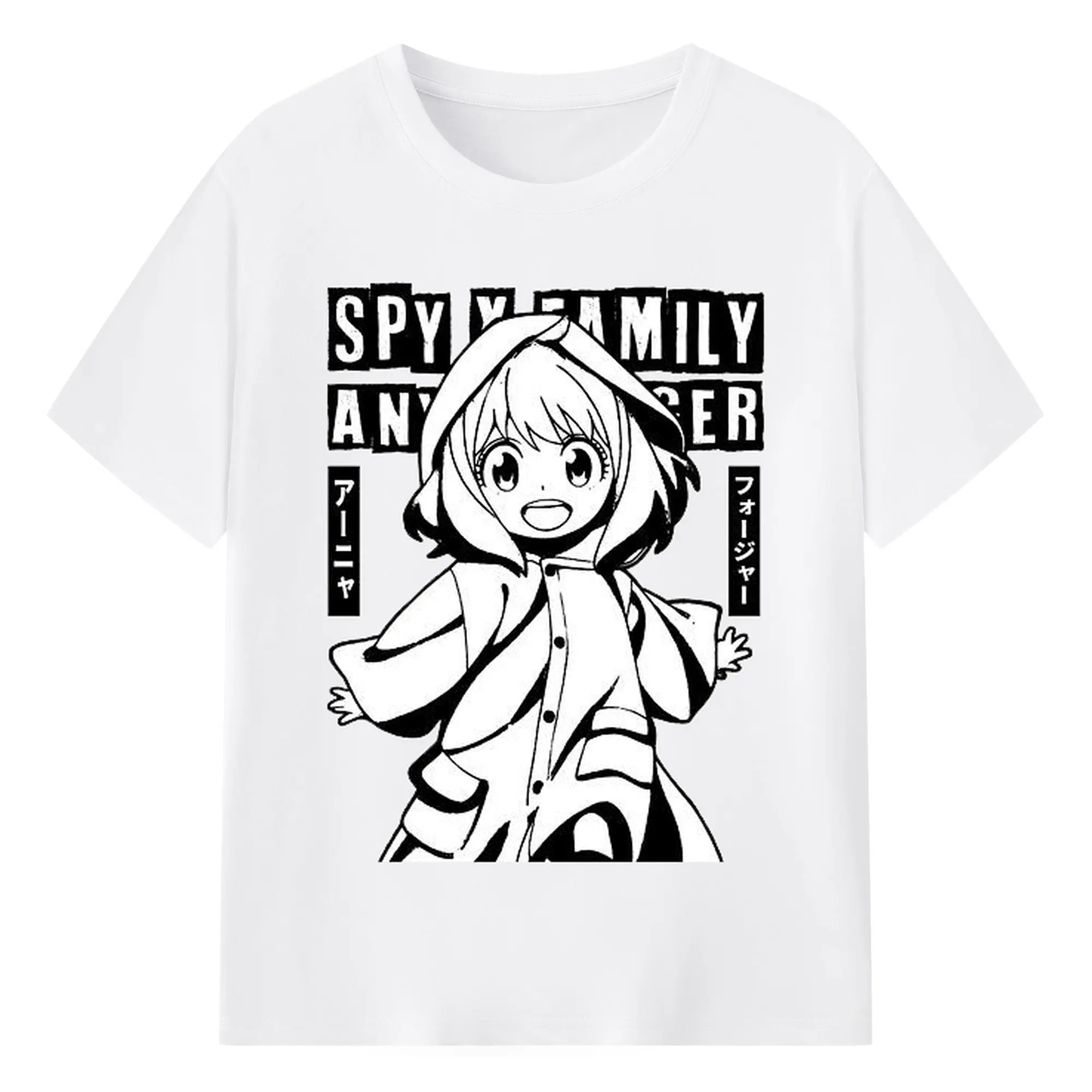 SPY×FAMILY アーニャ笑顔 - 綿100％ 半袖Tシャツ ・ フロントプリント ・ 快適 通気性 ・ 日常使い 散歩 スポーツ用