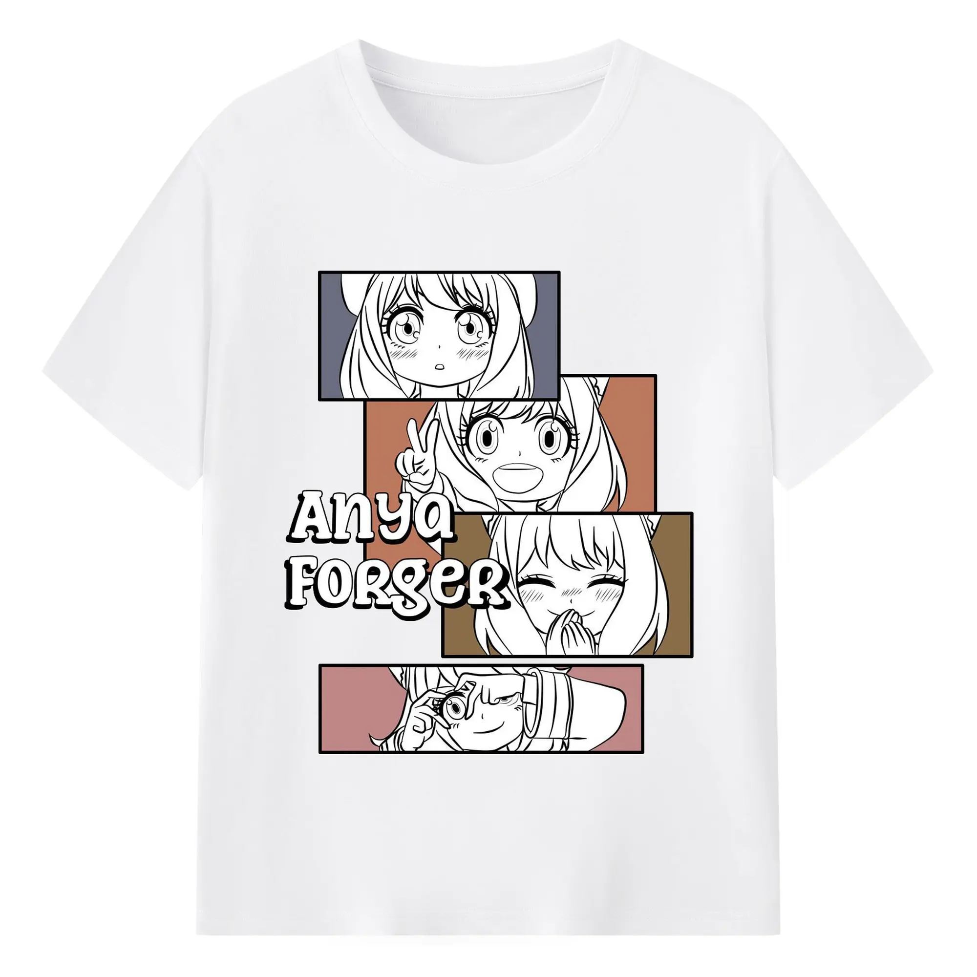 SPY×FAMILY アーニャ テレパシー - 綿100％ 半袖Tシャツ ・ フロントプリント ・ 快適 通気性 ・ 日常使い 散歩 スポーツ用