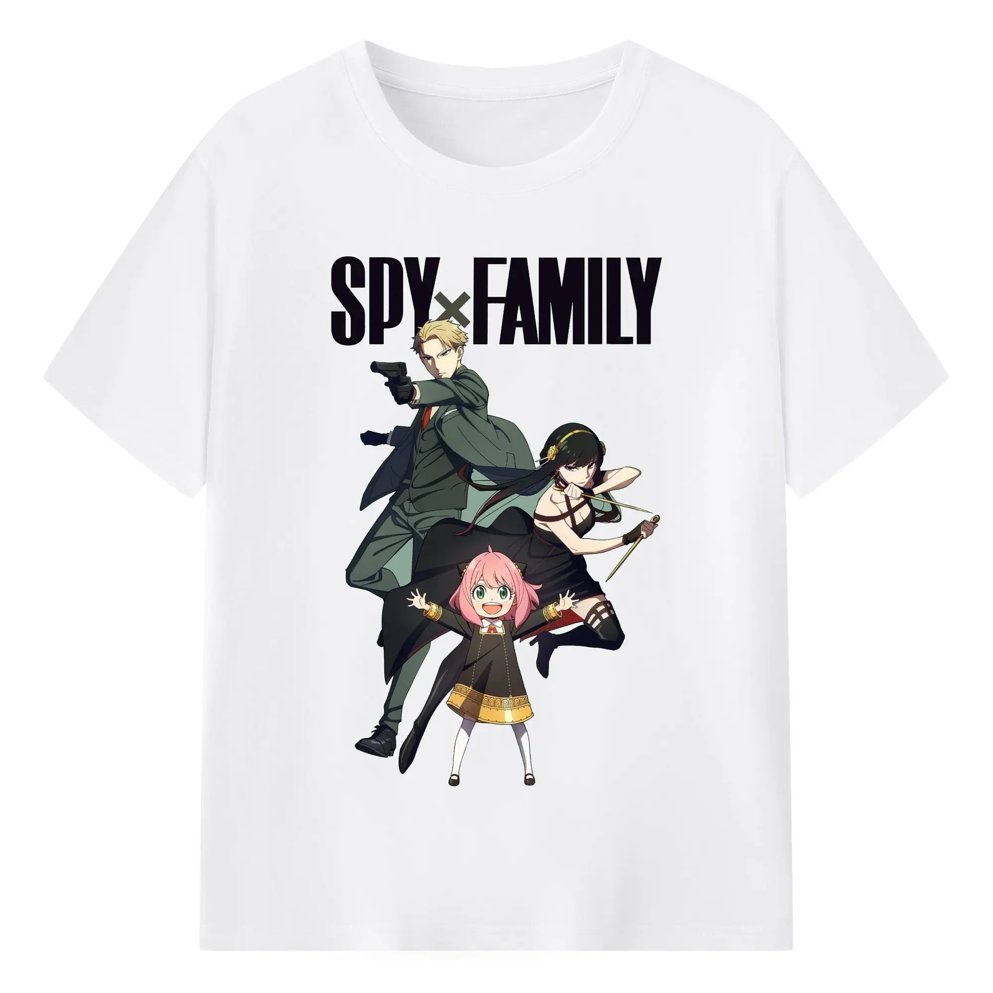 SPY×FAMILY フォージャー家 - 綿100％ 半袖Tシャツ ・ フロントプリント ・ 快適 通気性 ・ 日常使い 散歩 スポーツ用