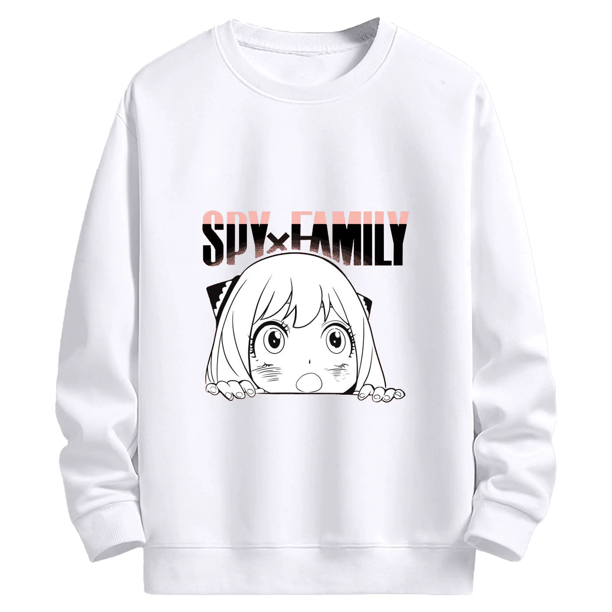 SPY×FAMILY アーニャ フォージャー家 - 高品質 クルーネック スウェット ・ コットン59％ ポリエステル41％ ・ ユニセックス 長袖 トレーナー ・ カジュアル デイリー スポーツ 散歩用