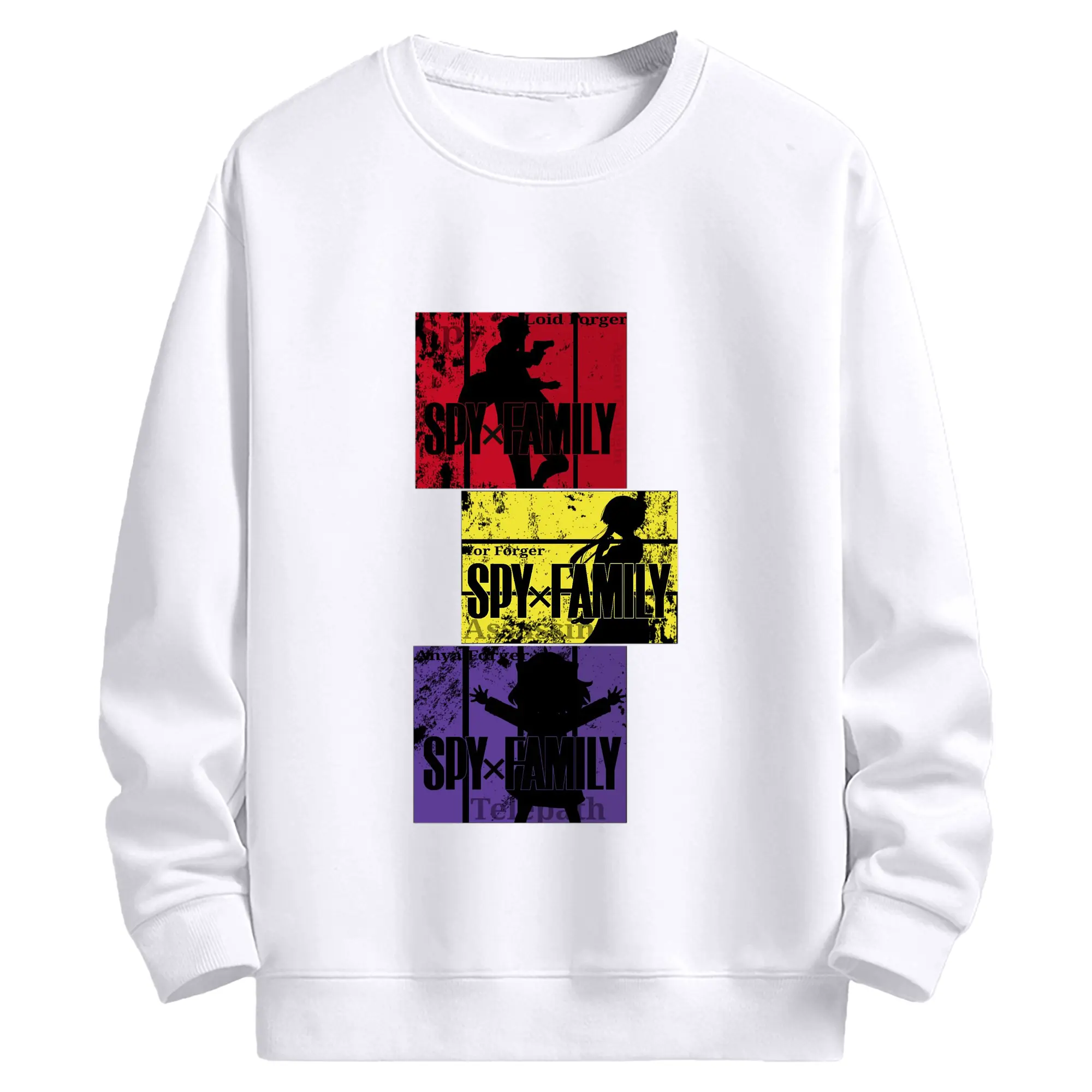 SPY×FAMILY フォージャー家 - 高品質 クルーネック スウェット ・ コットン59％ ポリエステル41％ ・ ユニセックス 長袖 トレーナー ・ カジュアル デイリー スポーツ 散歩用