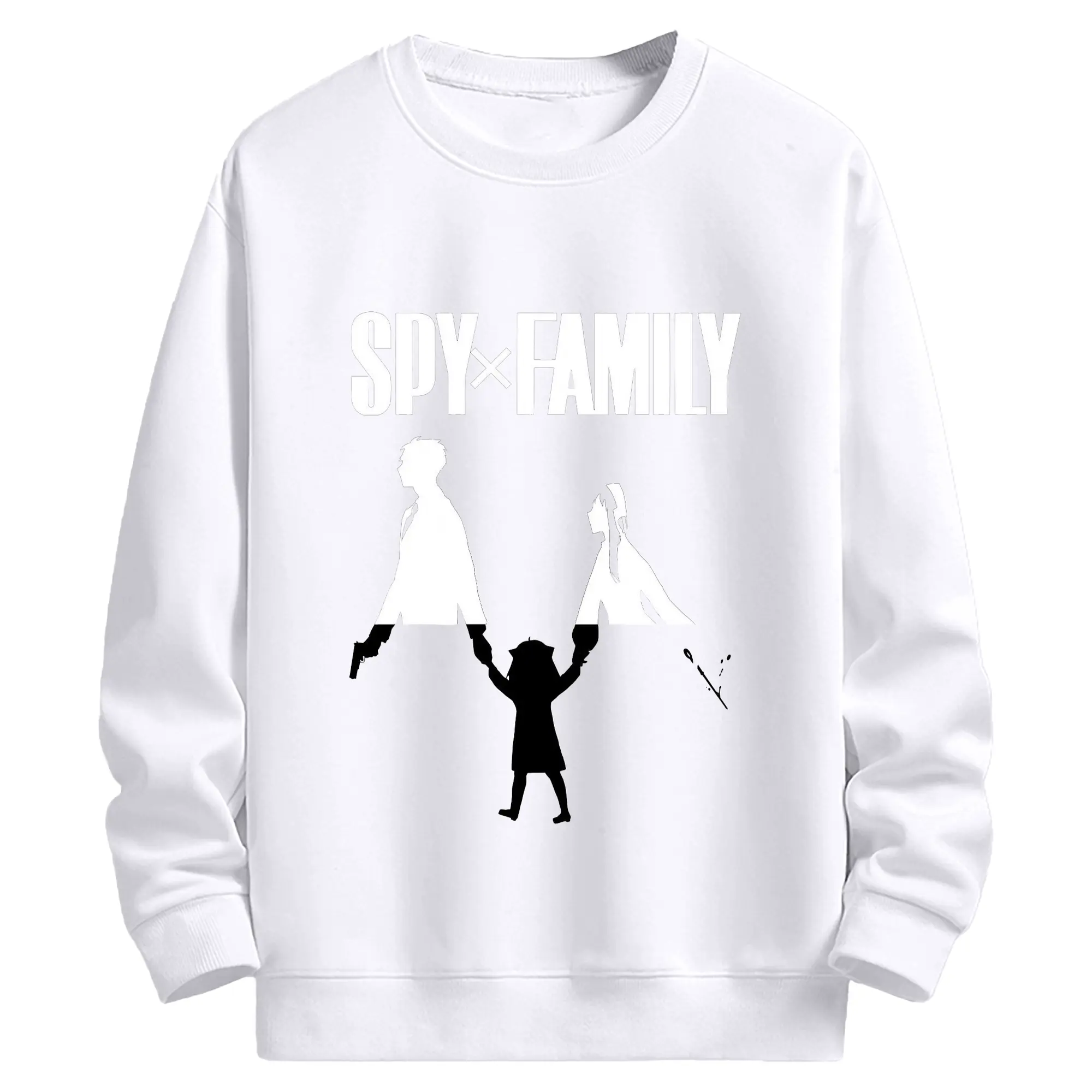 SPY×FAMILY フォージャー家 - 高品質 クルーネック スウェット ・ コットン59％ ポリエステル41％ ・ ユニセックス 長袖 トレーナー ・ カジュアル デイリー スポーツ 散歩用