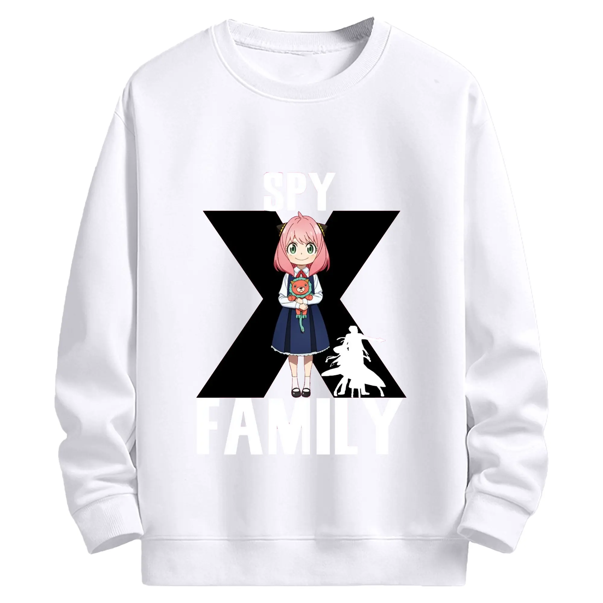 SPY×FAMILY アーニャ - 高品質 クルーネック スウェット ・ コットン59％ ポリエステル41％ ・ ユニセックス 長袖 トレーナー ・ カジュアル デイリー スポーツ 散歩用