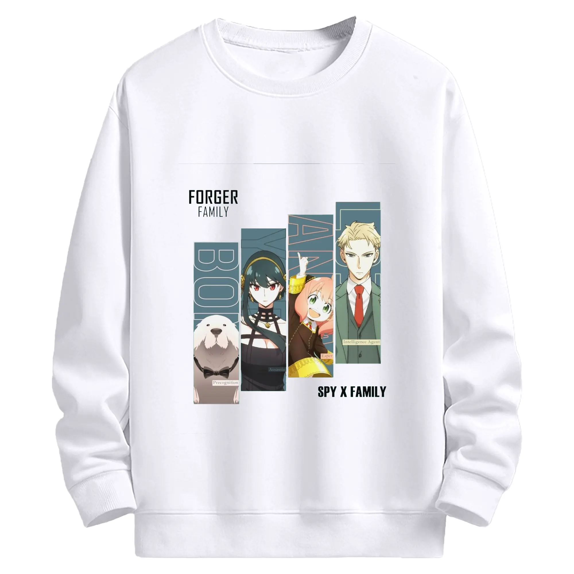 SPY×FAMILY フォージャー家 - 高品質 クルーネック スウェット ・ コットン59％ ポリエステル41％ ・ ユニセックス 長袖 トレーナー ・ カジュアル デイリー スポーツ 散歩用