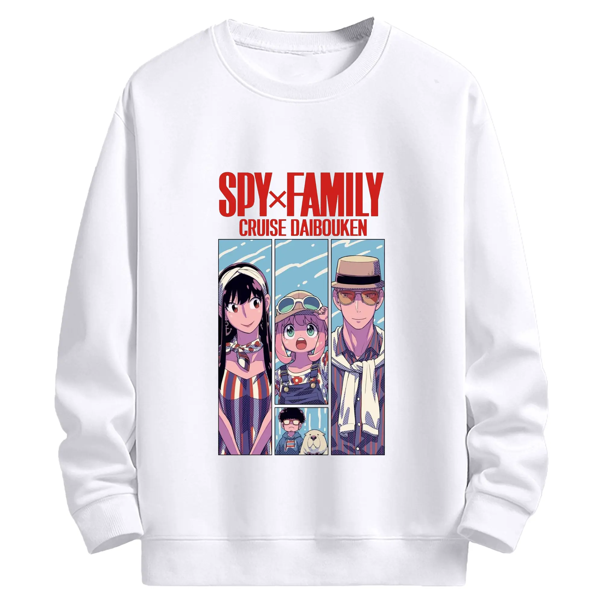 SPY×FAMILY フォージャー家 ヨル家族愛 - 高品質 クルーネック スウェット ・ コットン59％ ポリエステル41％ ・ ユニセックス 長袖 トレーナー ・ カジュアル デイリー スポーツ 散歩用