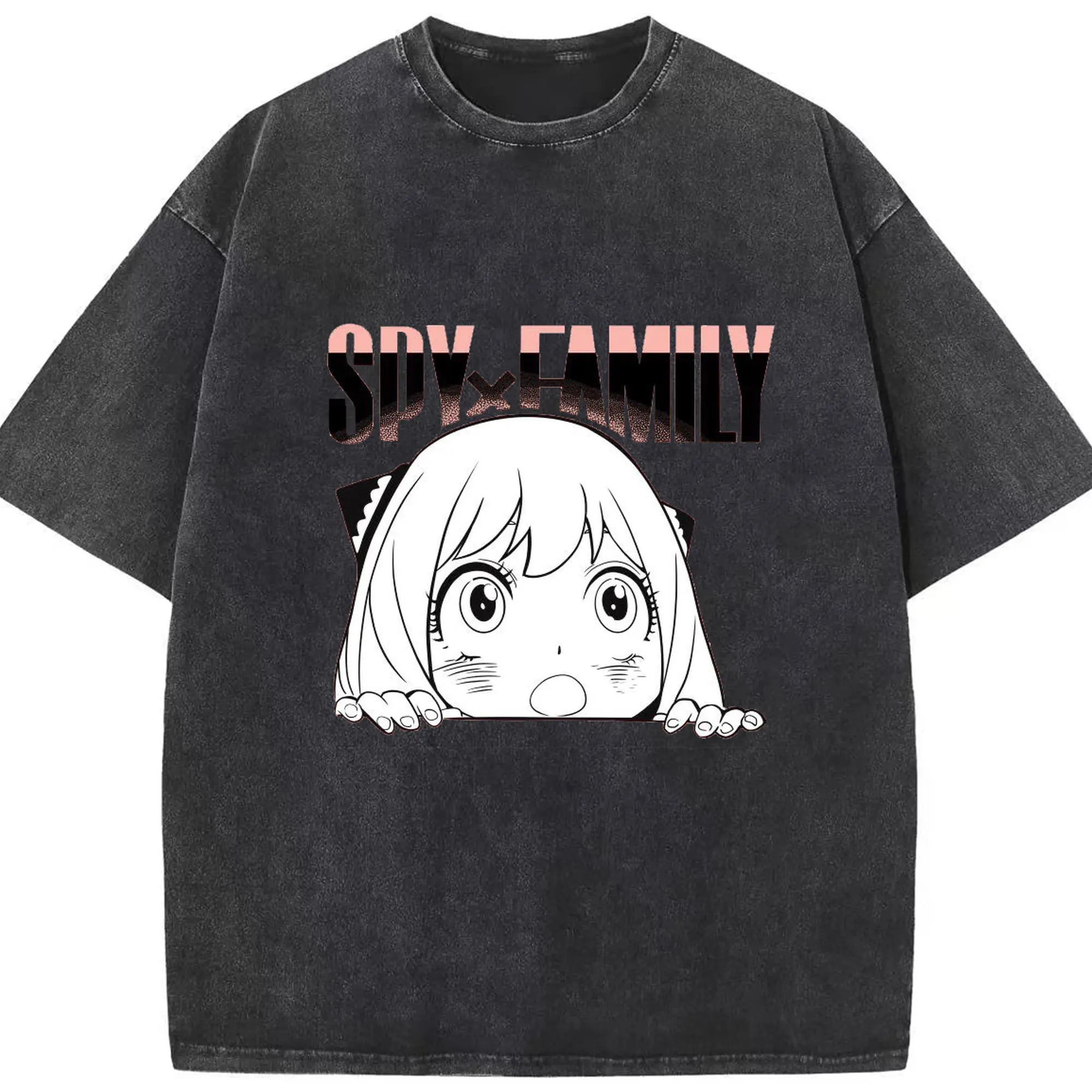 SPY×FAMILY アーニャ フォージャー家 - 綿100％ ヴィンテージ風 半袖Tシャツ ・ フロントプリント ・ 柔らか肌触り ・ 通気性 快適 ・ スポーツ カジュアル 外出用